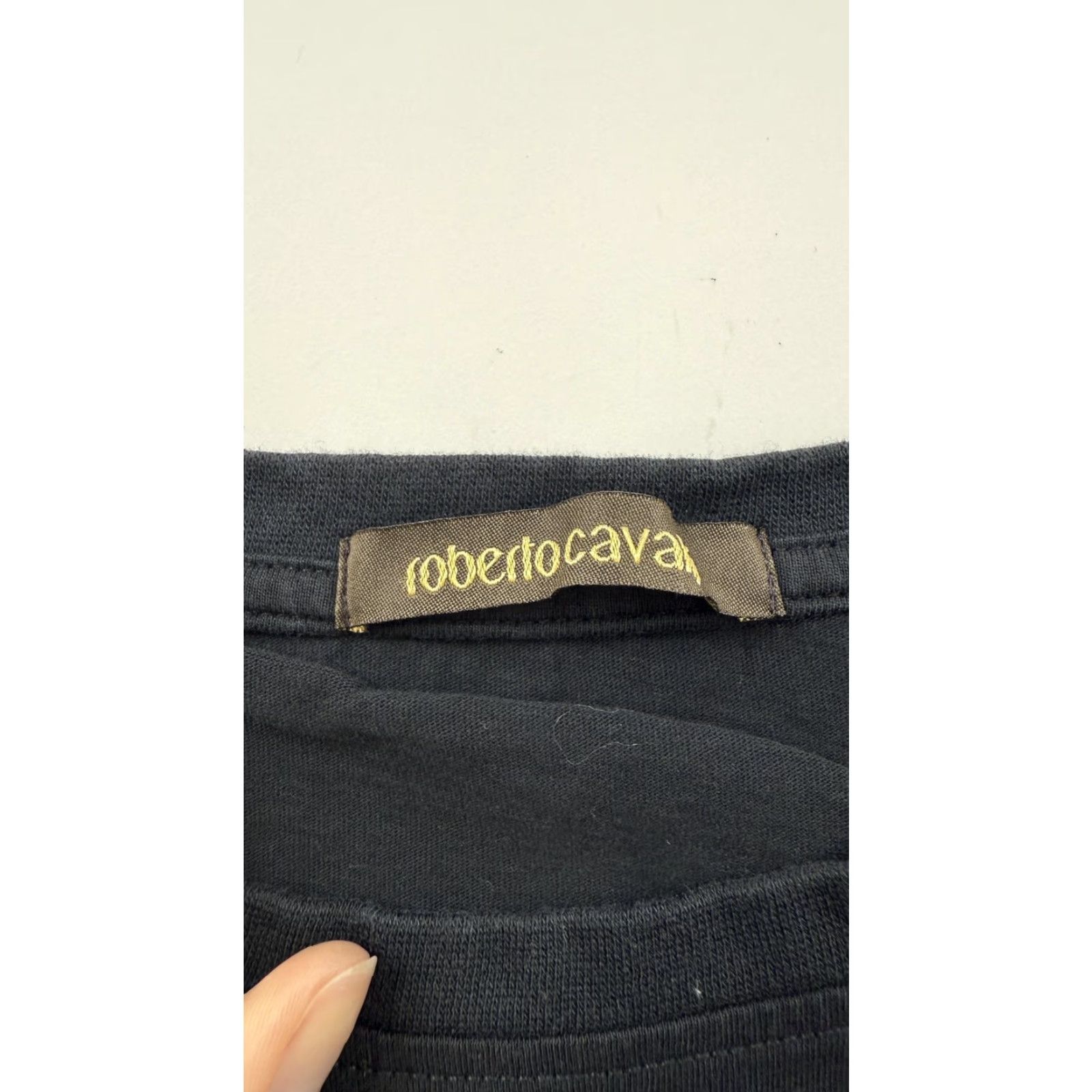 Roberto Cavalli Roberto Cavalli Shirt Mens Medium Black Crew Neck Logo Tee 100% Cotton Basic Size US M / EU 48-50 / 2 - 4 Thumbnail