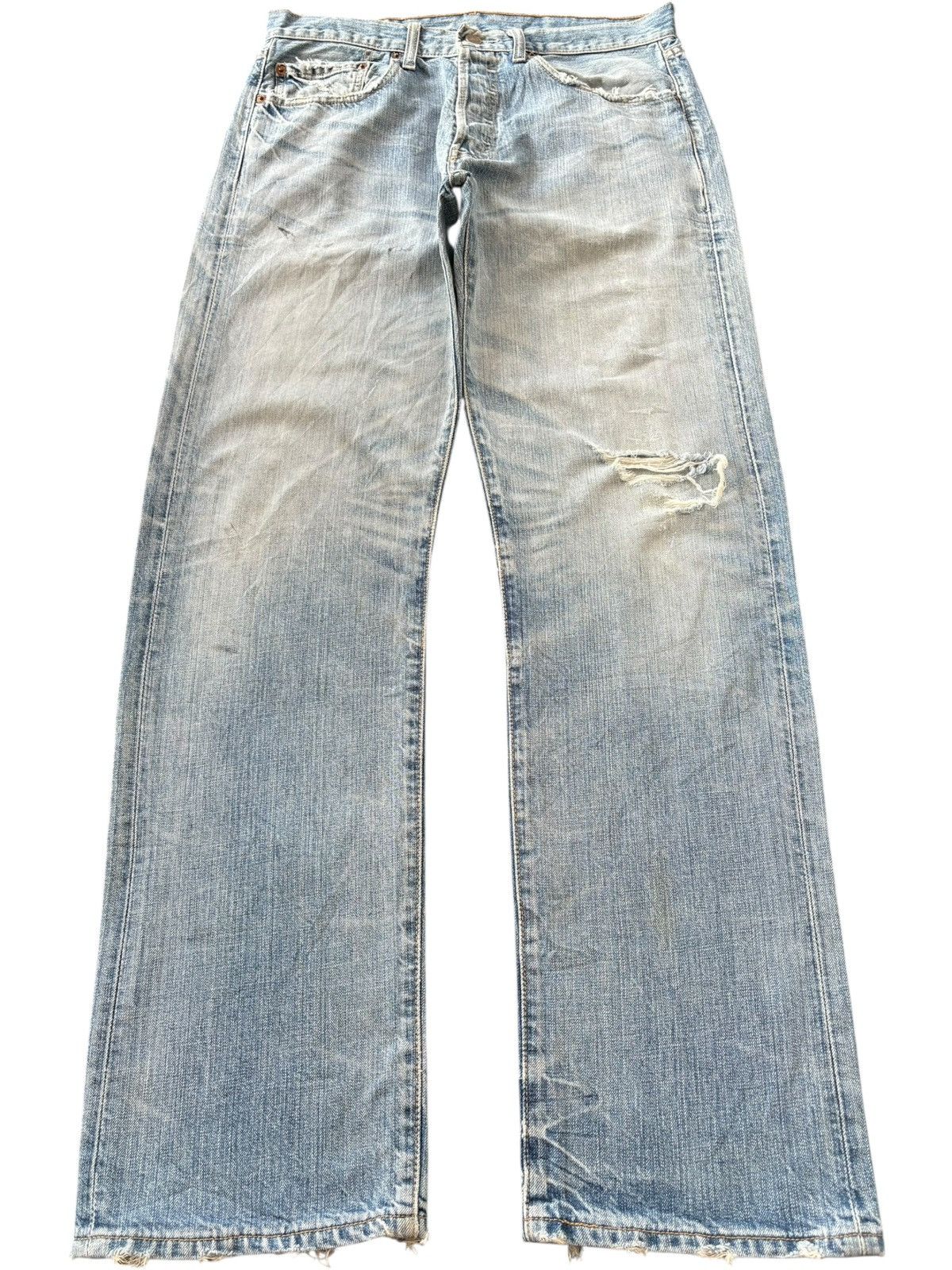 Levi's Vintage 90s Levis 501 Faded Wash Distress Baggy Jeans Size US 32 / EU 48 - 1 Thumbnail