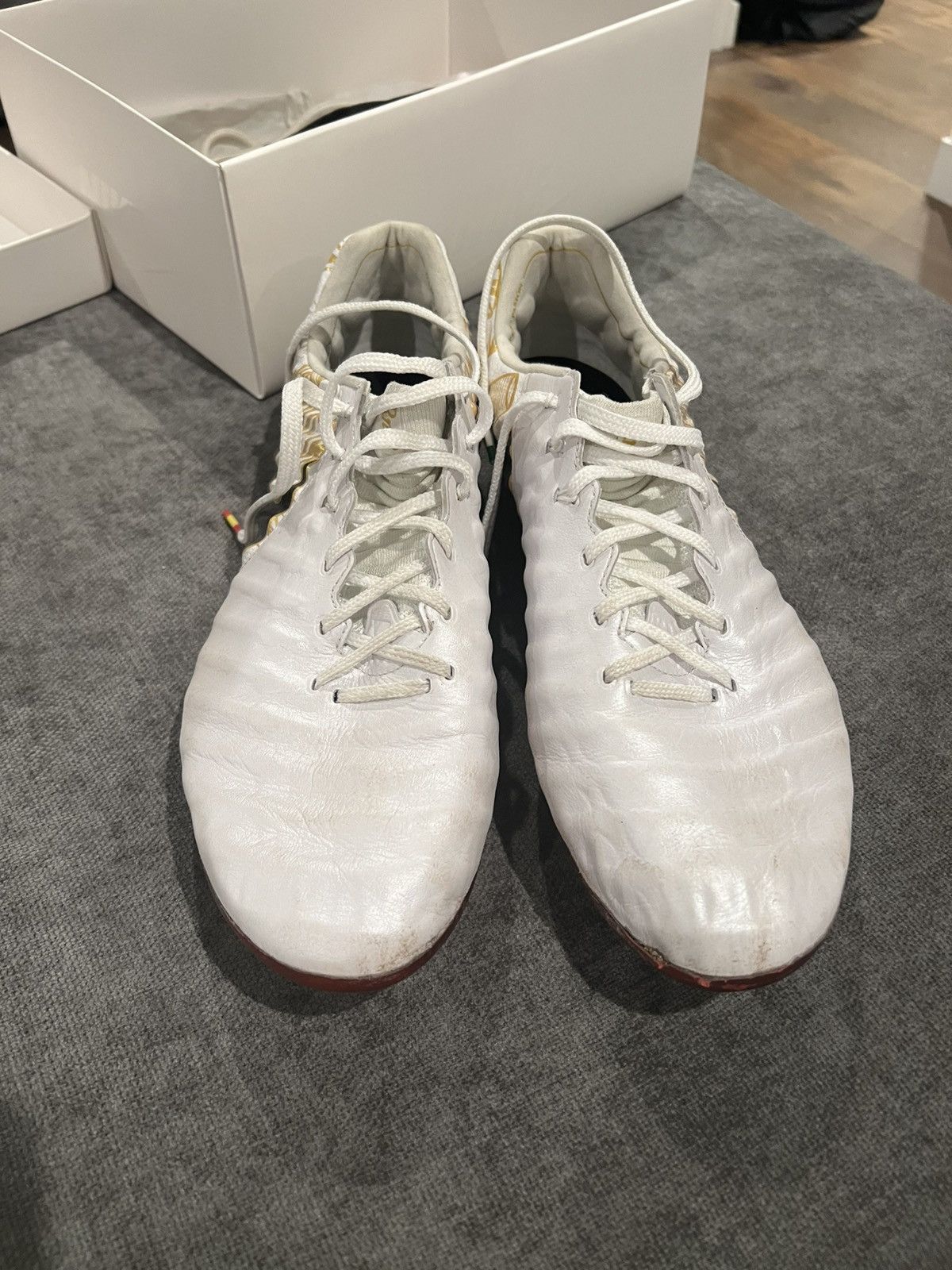 Nike Sergio Ramos Tiempo Legend 7 SE FG White Gold Size 12 Size US 12 / EU 45 - 3 Thumbnail