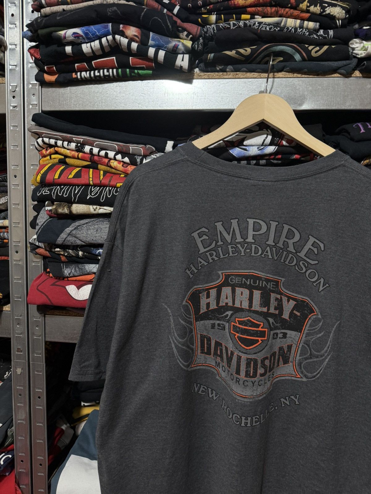 Harley Davidson Vintage 2016 Empire Harley Davidson USA New Rochelle T-Shirt Size US XXL / EU 58 / 5 - 4 Thumbnail
