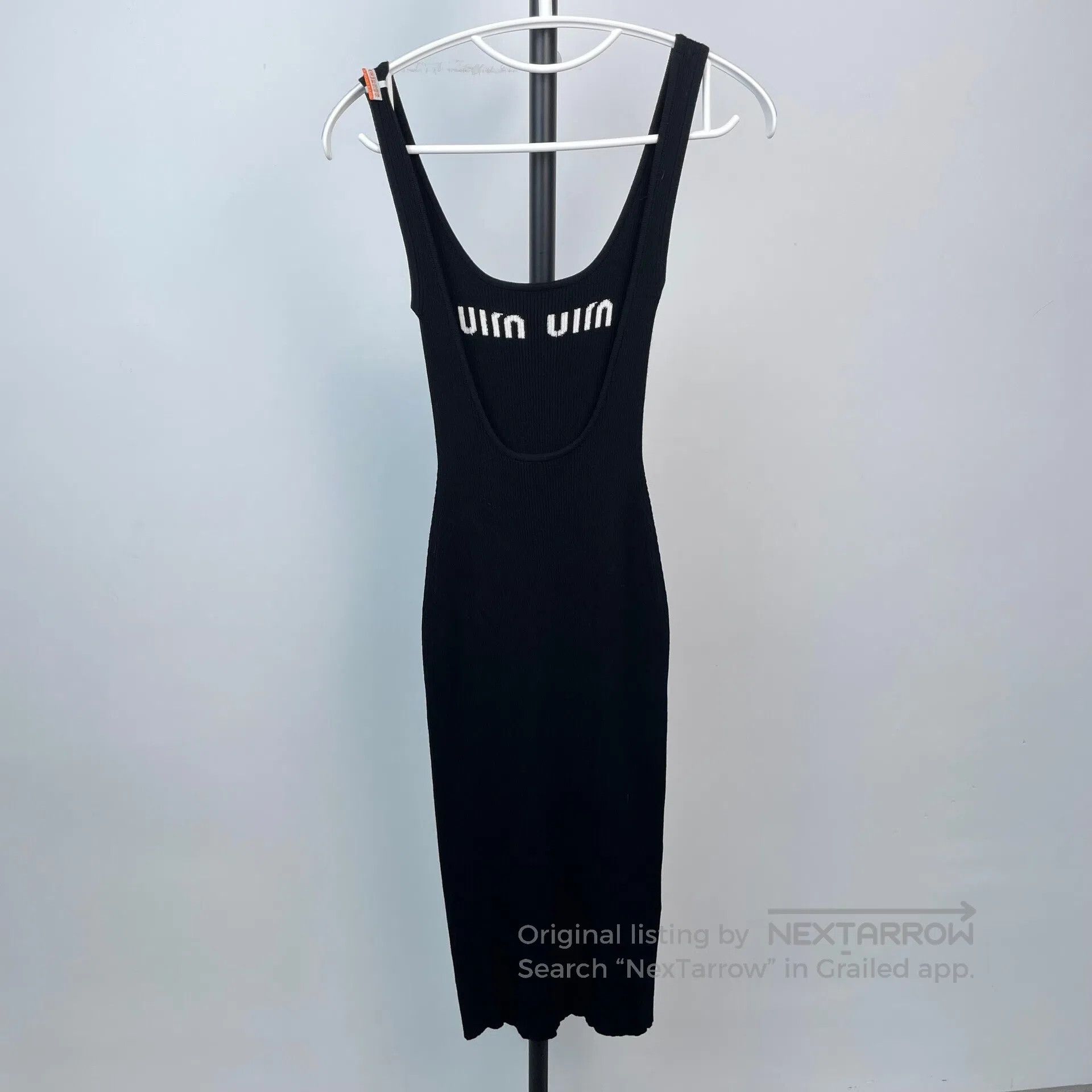 Miu Miu Miu Miu Black Logo Knit Vest Long Dress| Size XS / US 0-2 / IT 36-38 - 2 Thumbnail