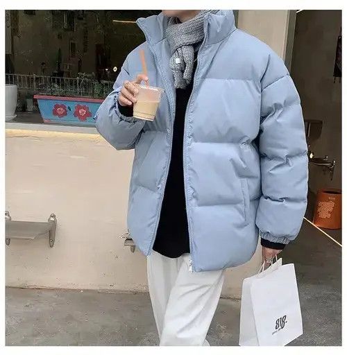 Japanese Brand Blue Puffer Jacket Size US L / EU 52-54 / 3 - 3 Thumbnail