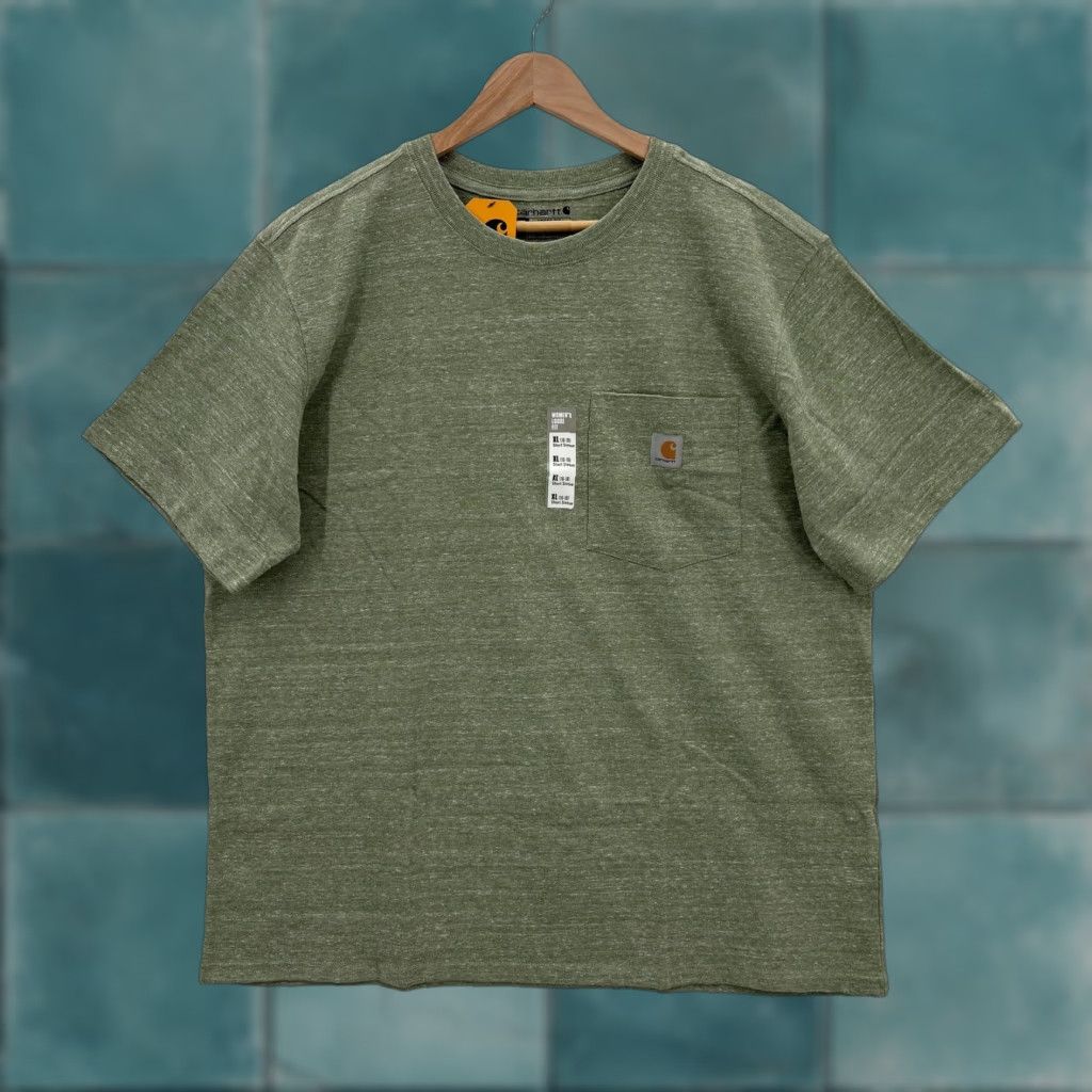 Carhartt Carhartt Shirt Womens XL Green Loose Fit Heavyweight Pocket Tee K87-W Workwear Size XL / US 12-14 / IT 48-50 - 1 Thumbnail