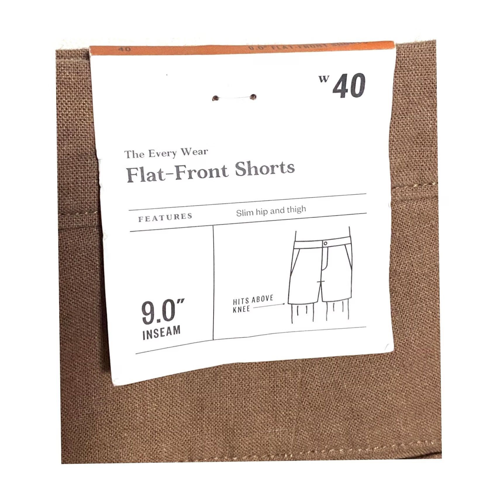 Vintage Goodfellow Mens Shorts Chino Linen Cotton Above Knee 40 Regular NWT Brown Casual Preppy Summer Spring Fall Mens Size US 40 / EU 56 - 5 Thumbnail