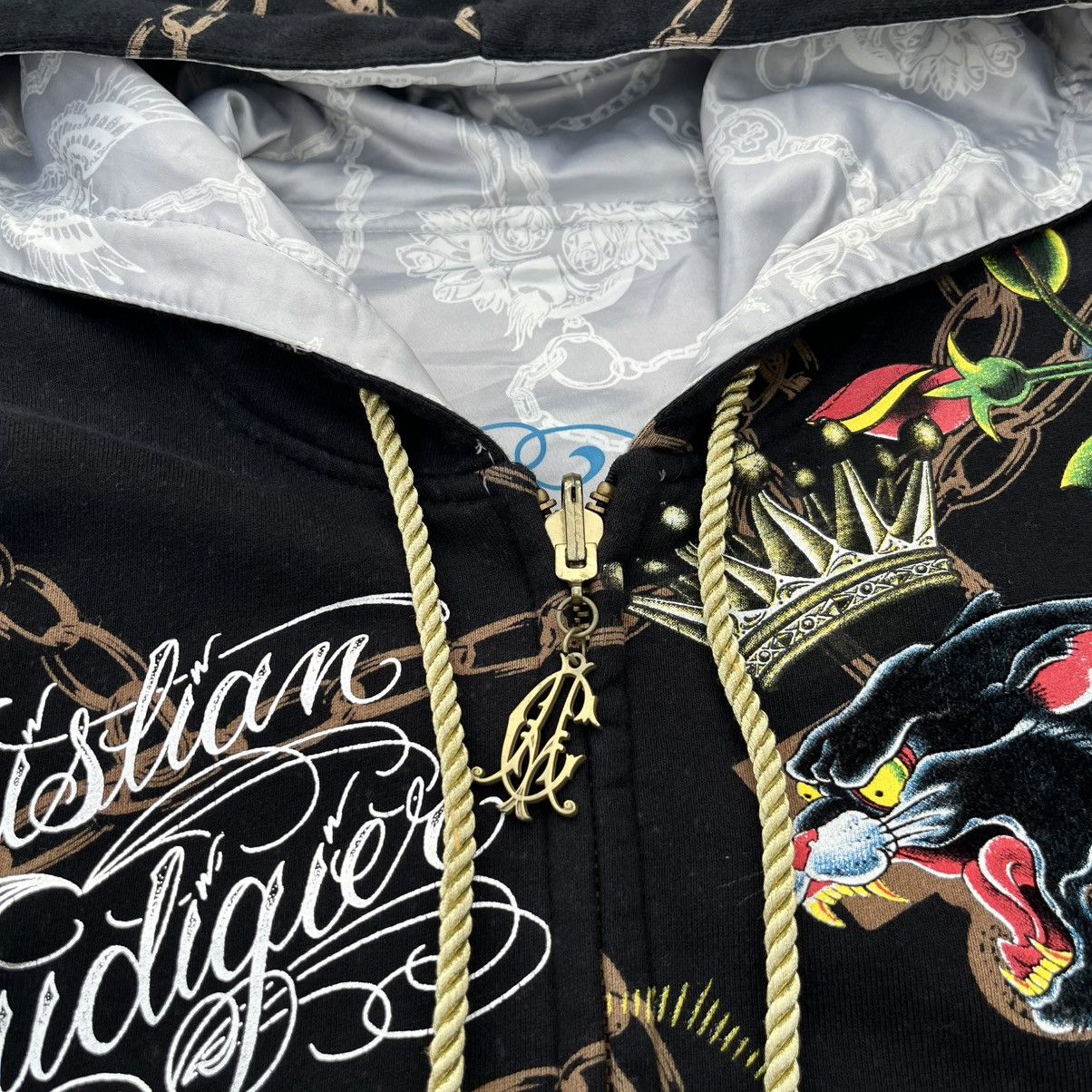 Christian Audigier Christian Audigier Tatoo Reversible Zip Hoodie Size US L / EU 52-54 / 3 - 4 Thumbnail