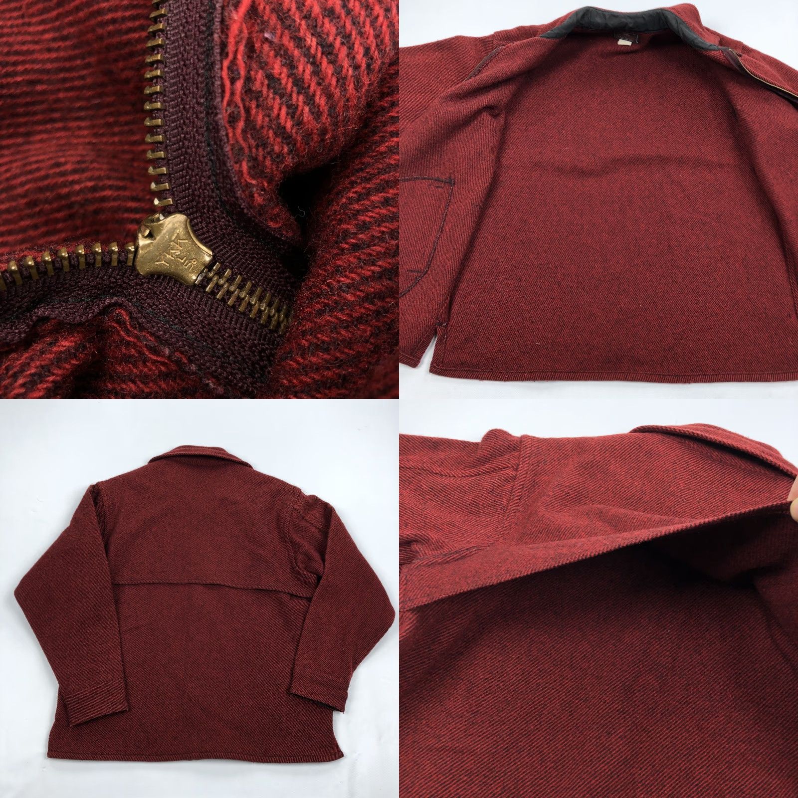 Johnson Woolen Mills VINTAGE Johnson Woolen Mills Red Black Herringbone Wool Full Zip Jacket 42 Mens Wool Coat Size US XS / EU 42 / 0 - 8 Thumbnail