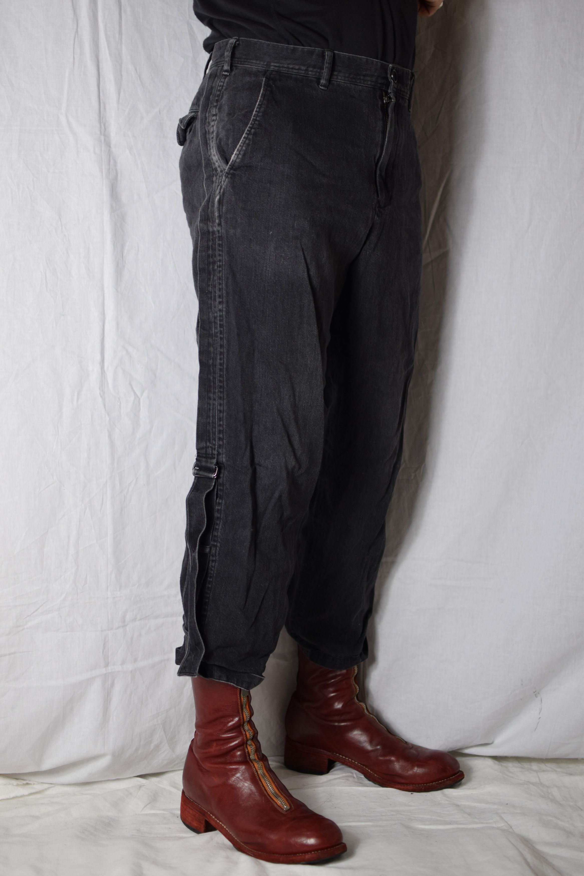 Yohji Yamamoto YYPH AW16 Denim Bondage Pants - HR-P29-007 Size US 32 / EU 48 - 4 Thumbnail