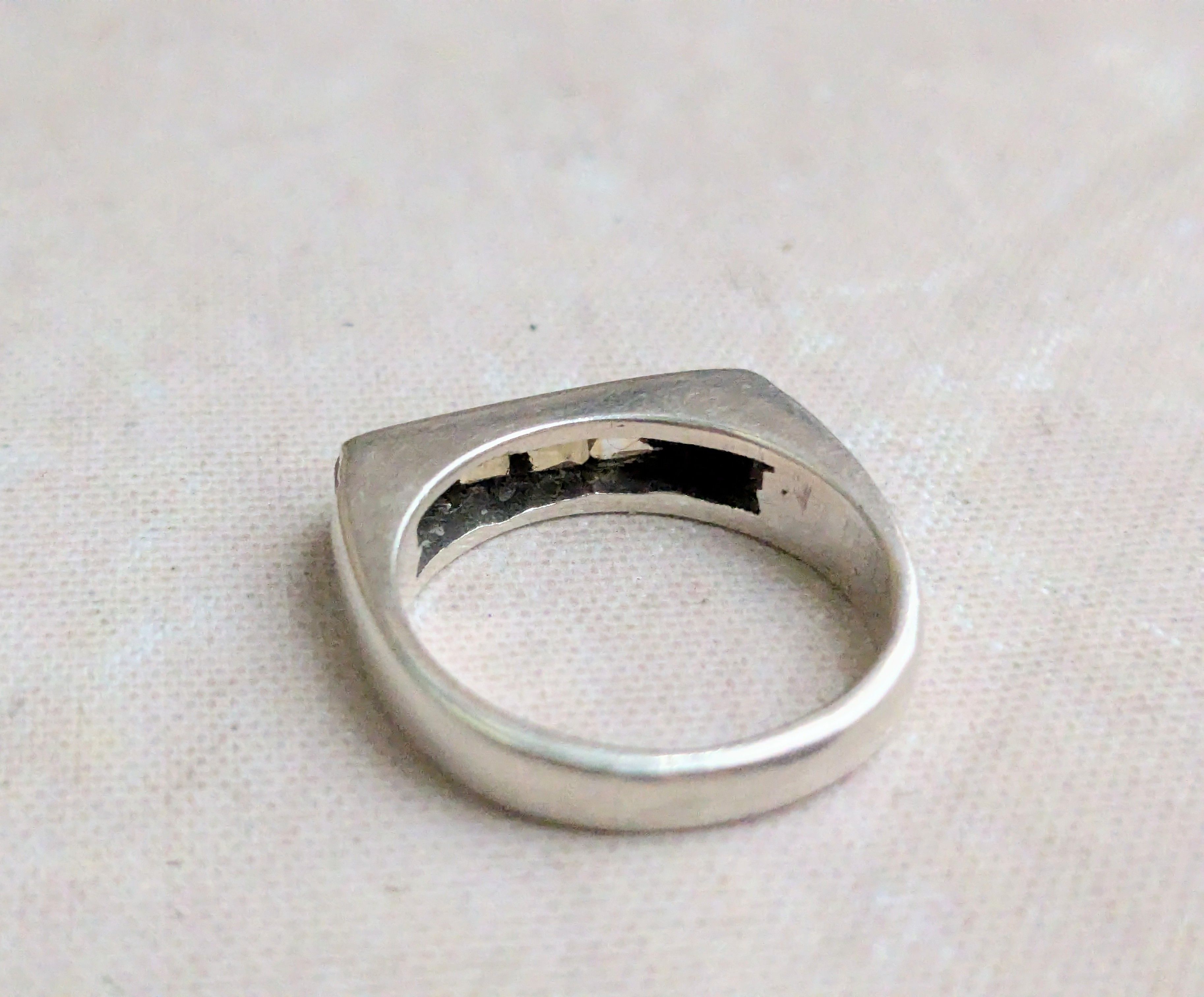 Sterling Silver Vintage Sterling Silver Ring Yellow Citrine 6.5 Channel Size ONE SIZE - 6 Thumbnail