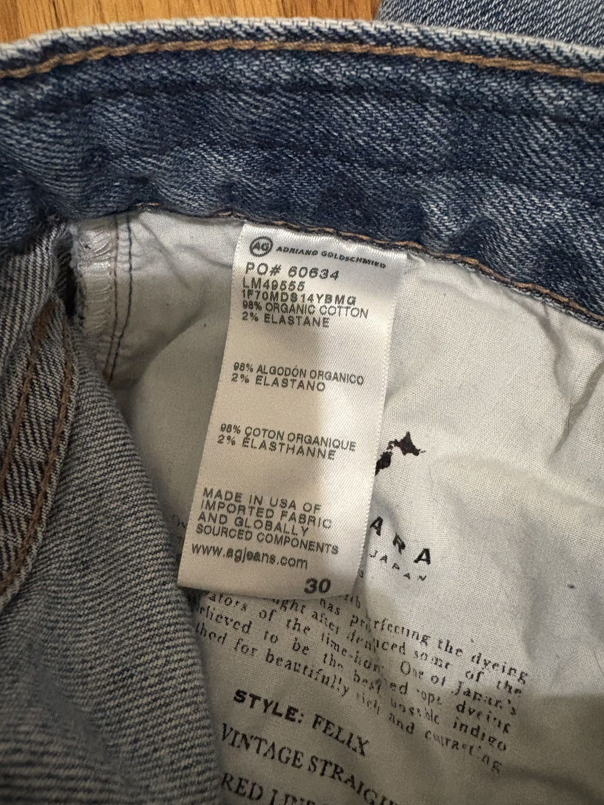 AG Adriano Goldschmied AG Felix Selvage Denim - Vintage Straight Size US 30 / EU 46 - 7 Thumbnail