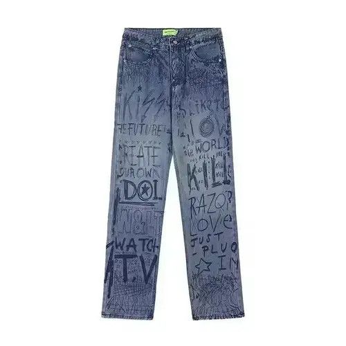 VIBE Graffiti faded blue jeans Size US 32 / EU 48 - 3 Thumbnail