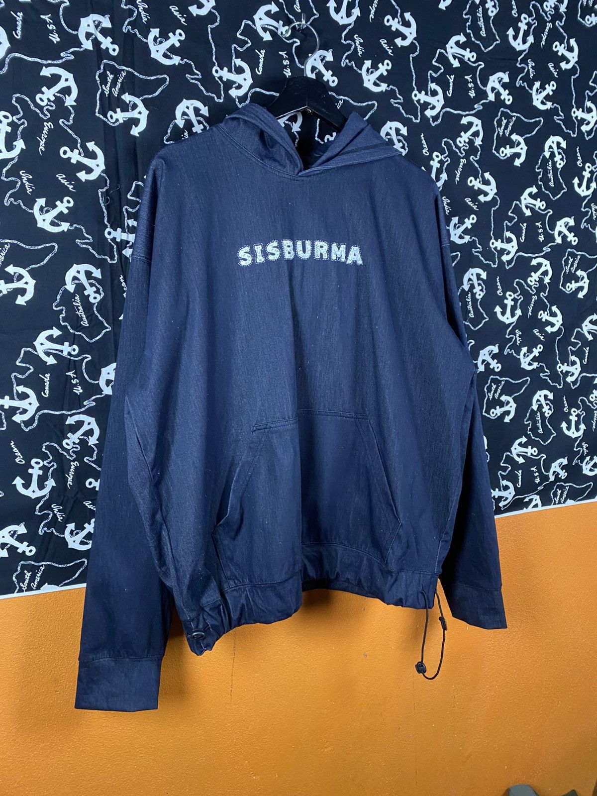 Japanese Brand SISBURMA Navy Blue Pullover Hoodie | Minimalist Casual Size US XL / EU 56 / 4 - 5 Thumbnail