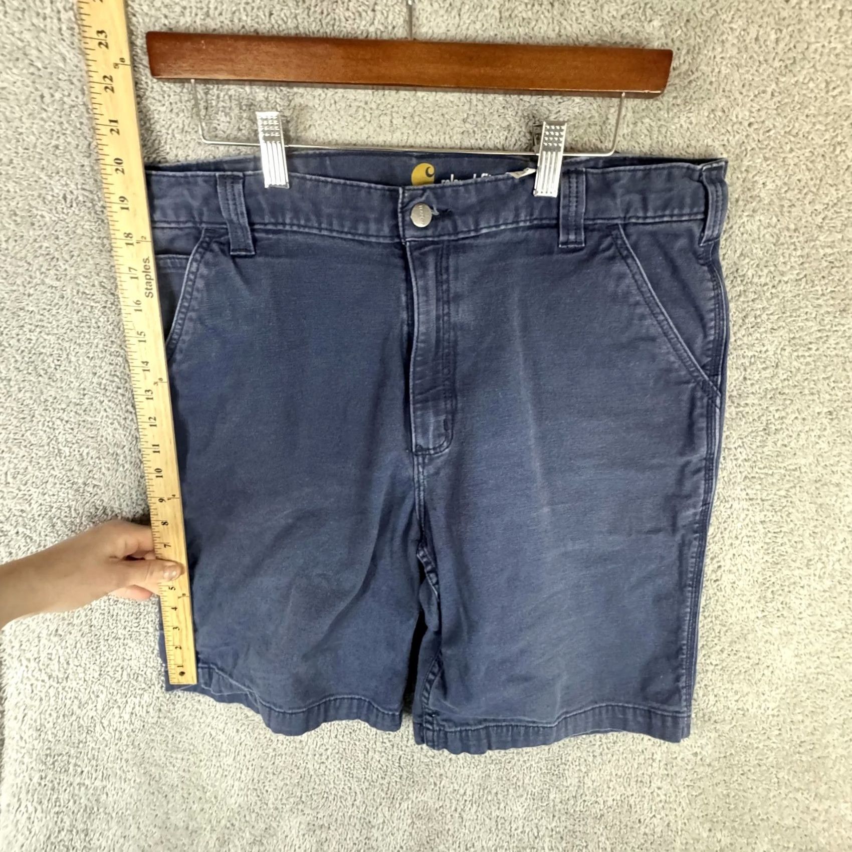 Carhartt Carhartt Shorts Mens 38 Blue Canvas Relaxed Fit Utility Pockets Casual Workwear Jeans? Size US 38 / EU 54 - 5 Thumbnail