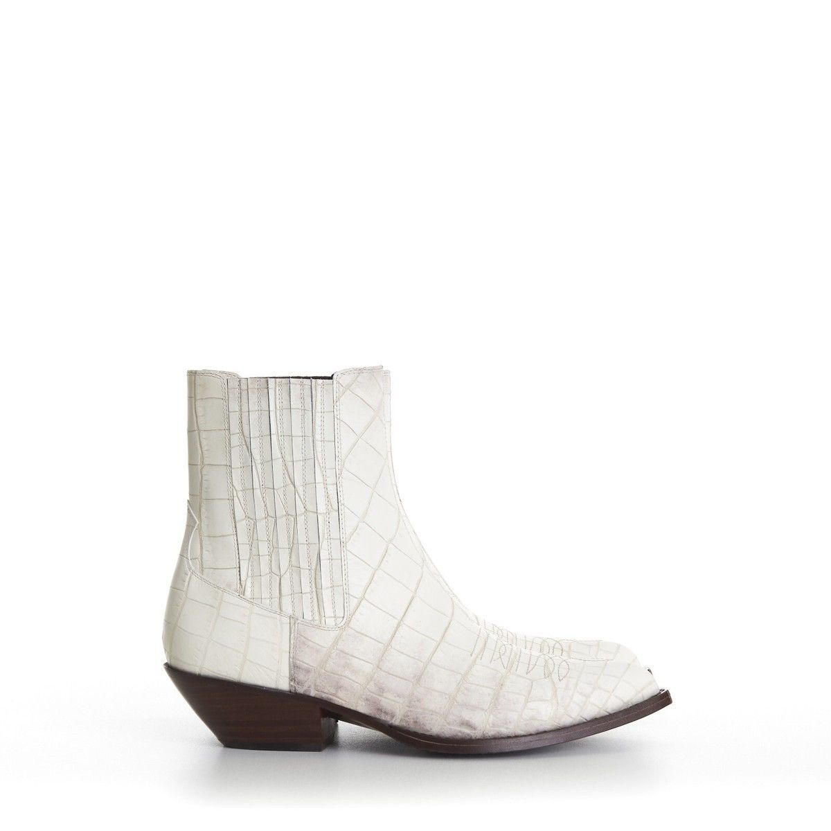 Celine Leon Chelsea Boots Crocodile Stamped in Calfskin Size US 8 / EU 41 - 4 Thumbnail