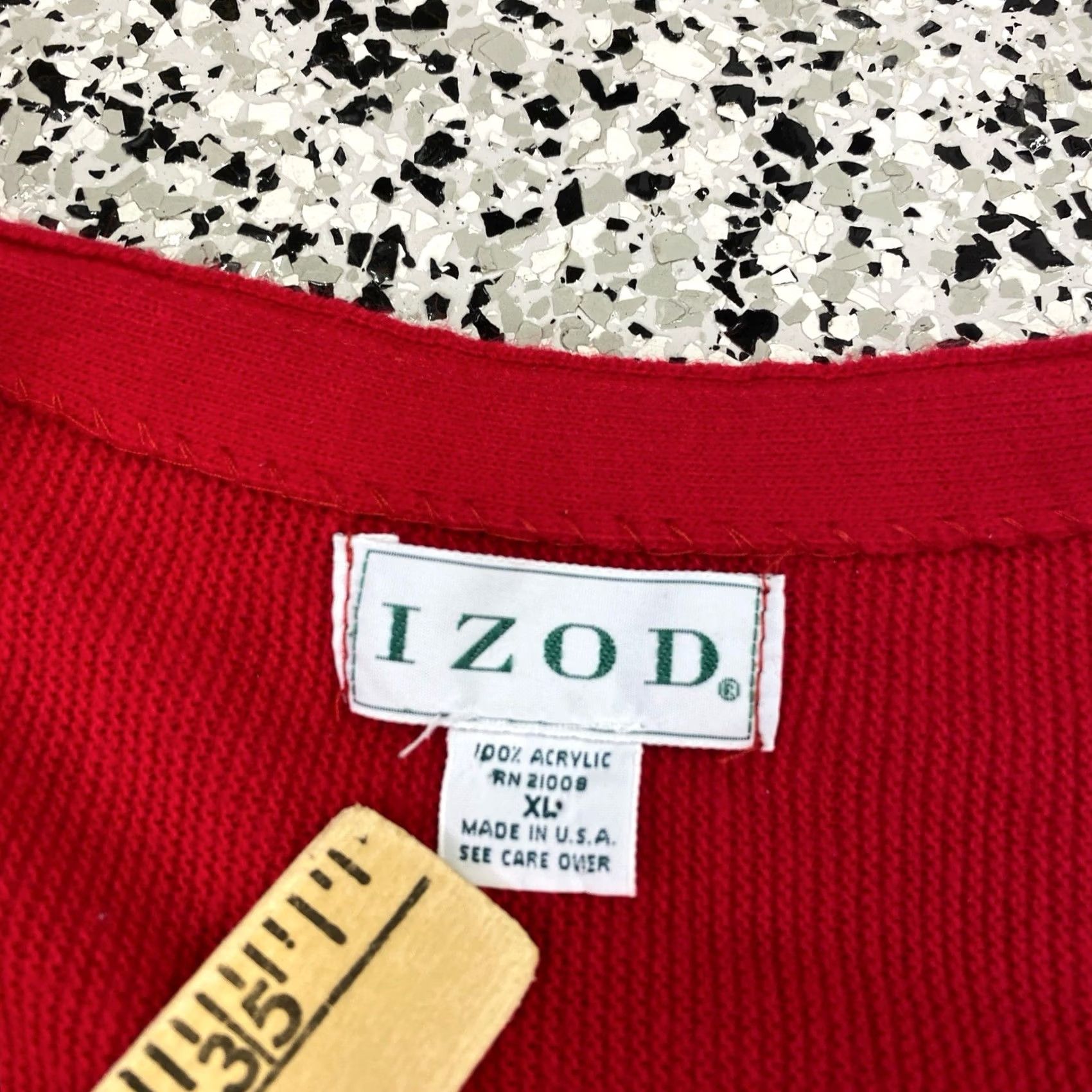 Izod VINTAGE IZOD Cardigan Sweater Red Button Up Logo XL Men’s Knit Size US XL / EU 56 / 4 - 4 Thumbnail