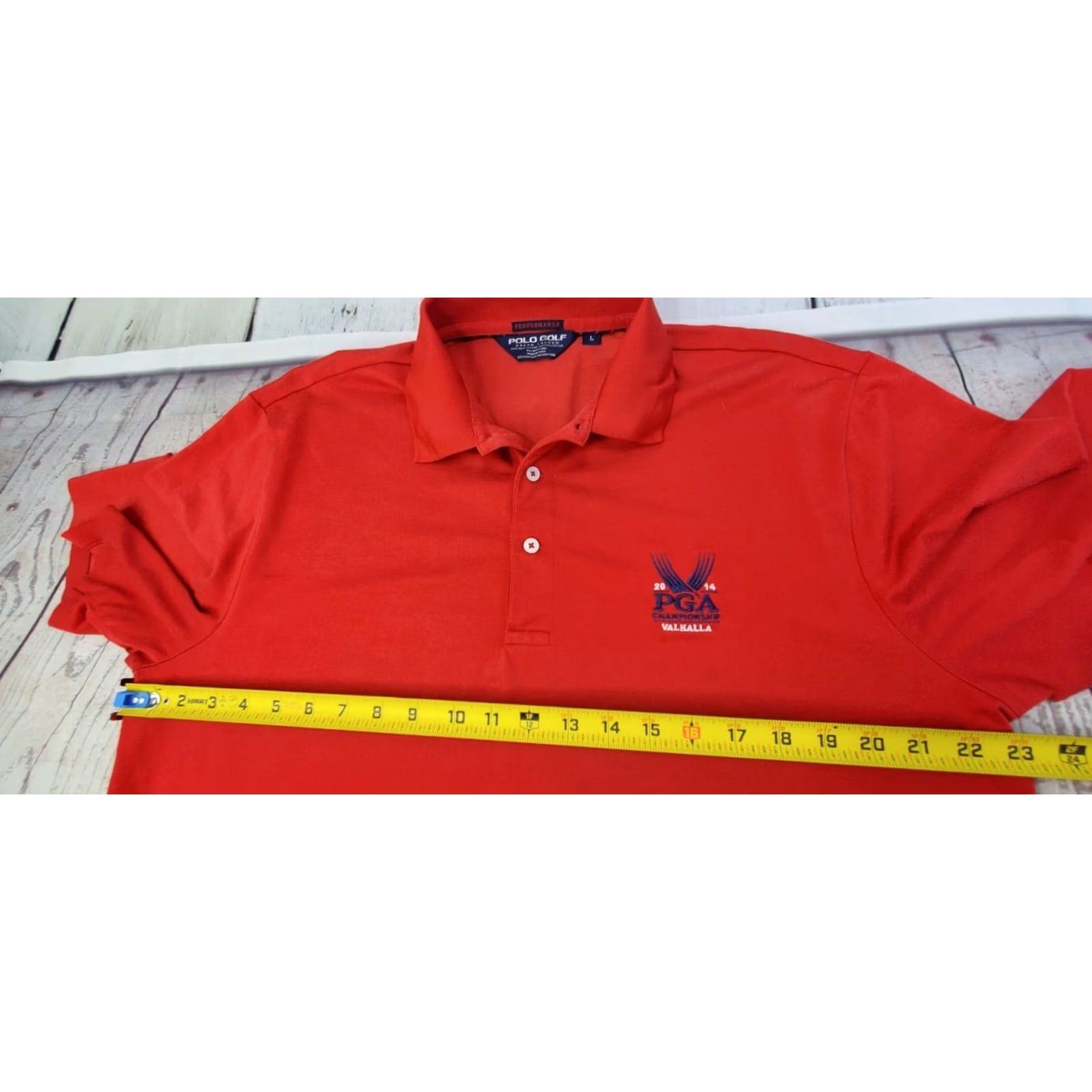 Polo Ralph Lauren Polo Ralph Lauren Golf Pima Performance Shirt Men L Red PGA 2014 Valhalla EUC Size US L / EU 52-54 / 3 - 3 Thumbnail