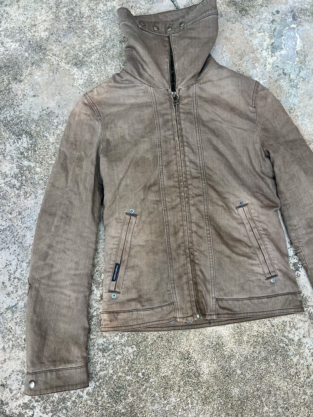 Dolce & Gabbana VINTAGE THRASHED D&G WOOL DENIM JACKET Size US S / EU 44-46 / 1 - 6 Thumbnail