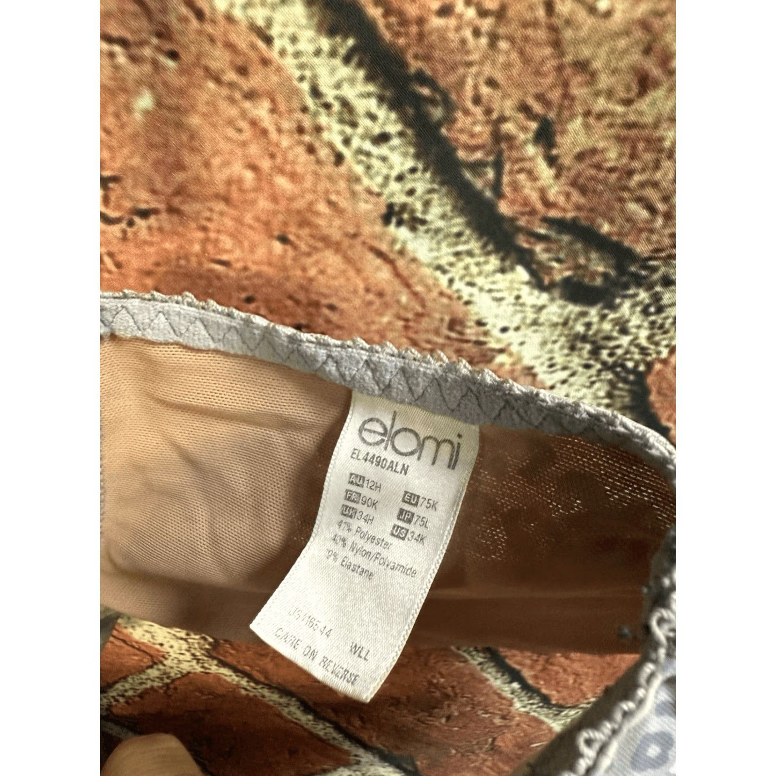 Vintage Elomi Bra Push Up Knit 34K Purple Womens Size ONE SIZE - 3 Thumbnail