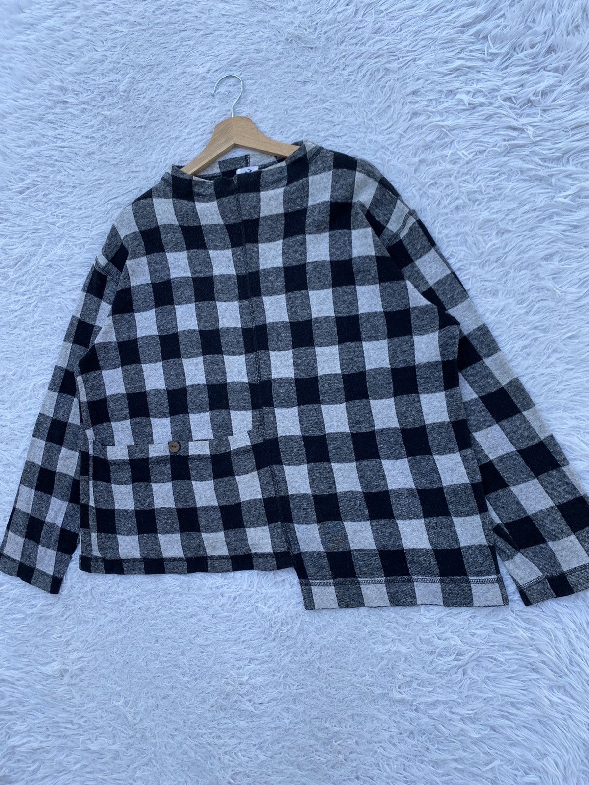 Issey Miyake Rare Vintage Hai Sporting Gear Checkered Flannel Sweater Size M / US 6-8 / IT 42-44 - 3 Thumbnail