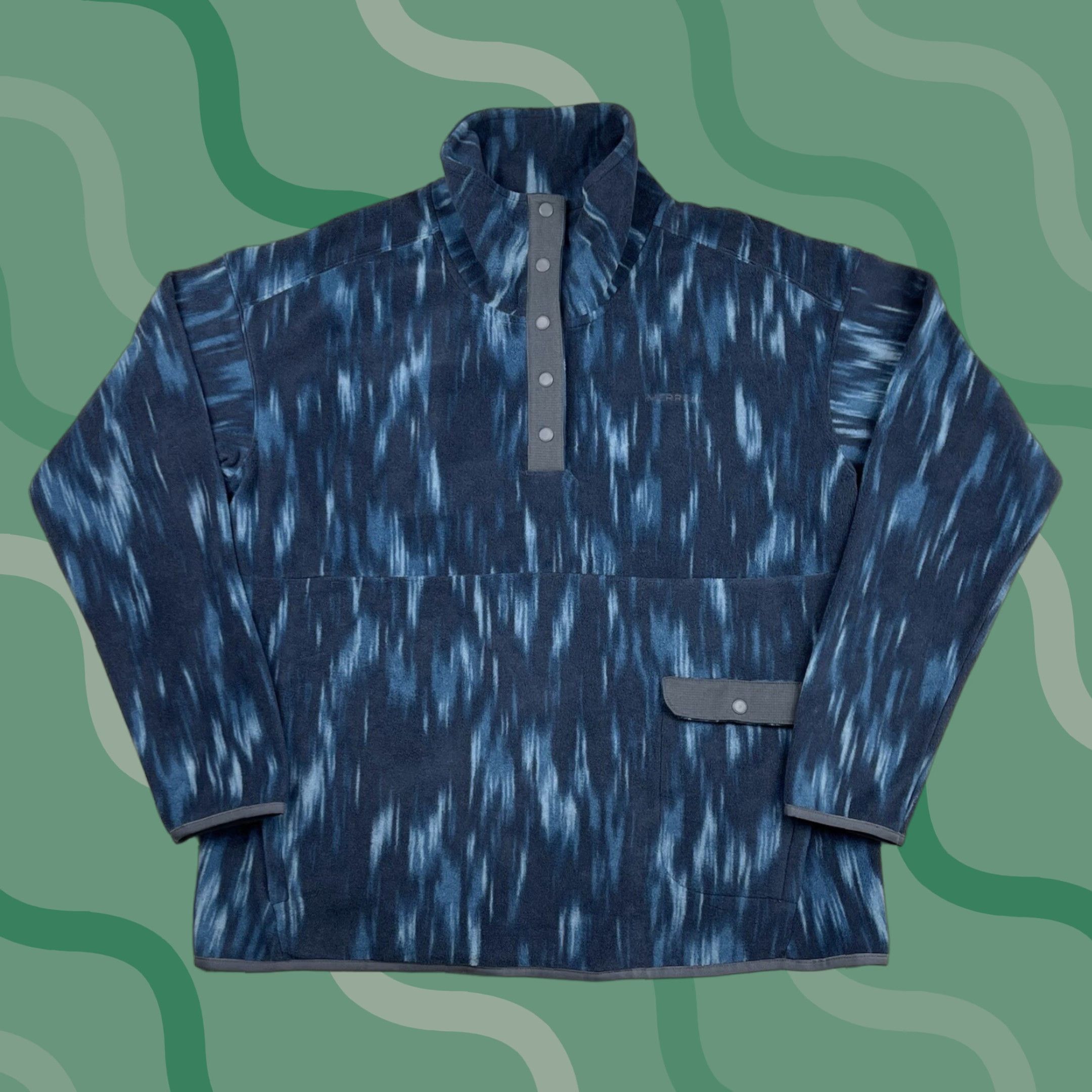 Merrell Merrell Mens XL Fleece Pullover Sweater Snap Hiking Outerwear Blue Size US XL / EU 56 / 4 - 1 Thumbnail