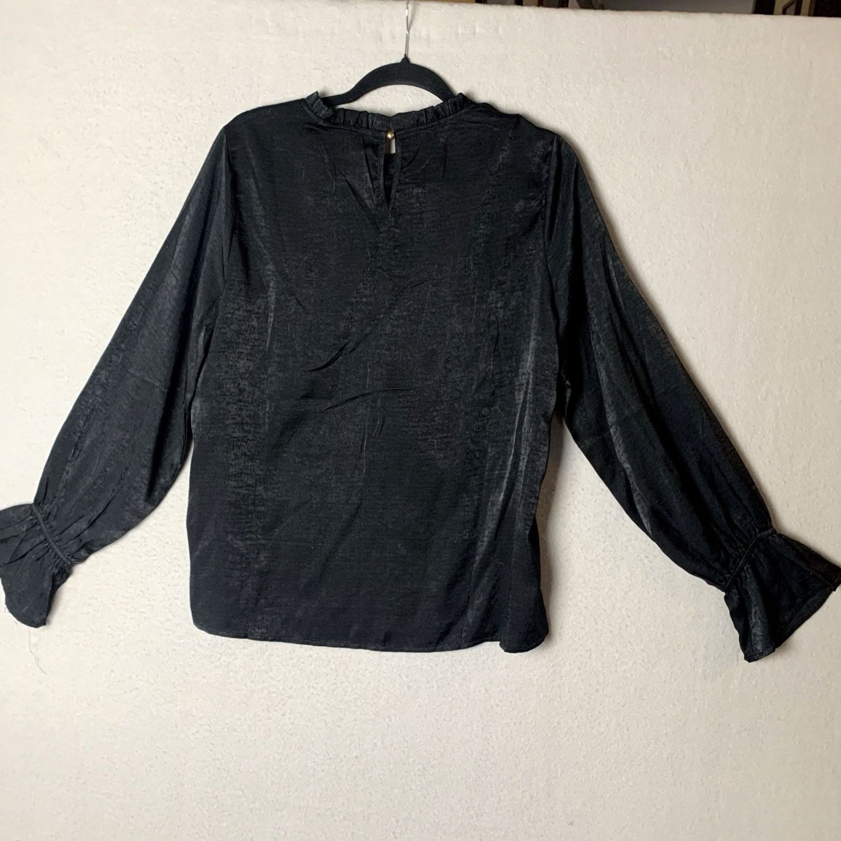 Vintage Savanna Jane Top Woman Large Black Ruffle Whimsigoth Goth Witchy Office Siren Size L / US 10 / IT 46 - 3 Thumbnail