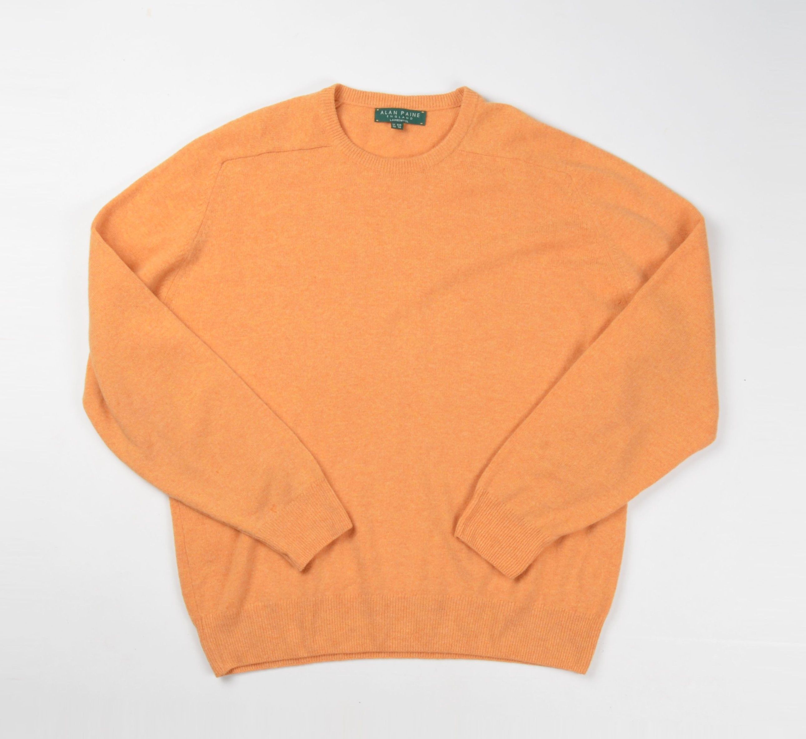 Alan Paine Pure Lambswool Orange Soft Sweater Jumper