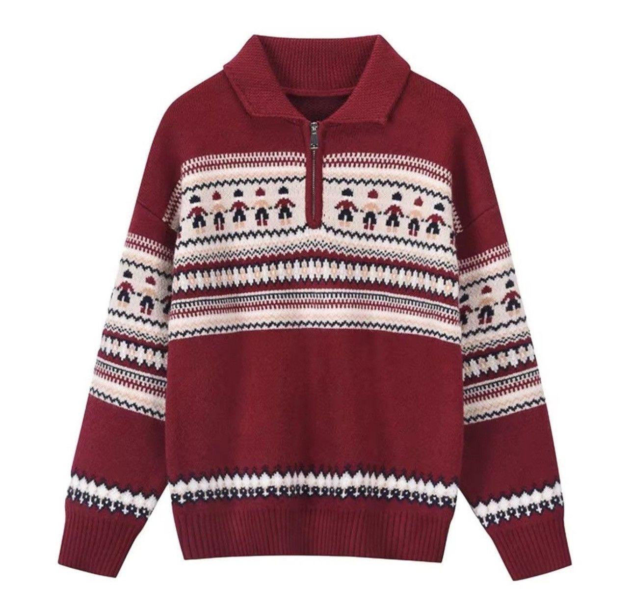 Vintage Vintage Christmas Retro Zip Pullover Sweater Size US XL / EU 56 / 4 - 3 Thumbnail