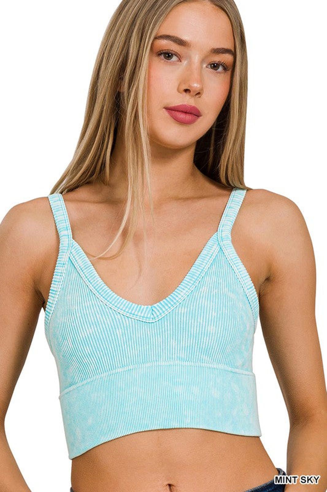 Other Washed Ribbed Seamless V-Neck Cropped Cami Zenana Size S / US 4 / IT 40 - 7 Thumbnail