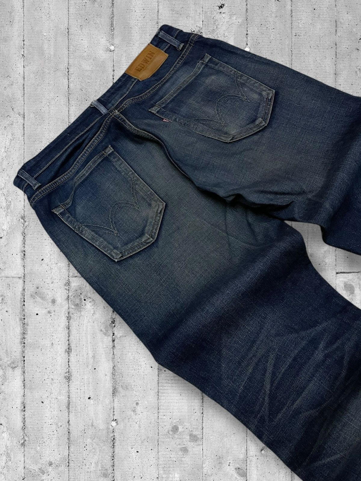 Designer × Edwin × Vintage Vintage 1990s Japan Designer Edwin Distressed Dirt Denim Size US 32 / EU 48 - 14 Thumbnail