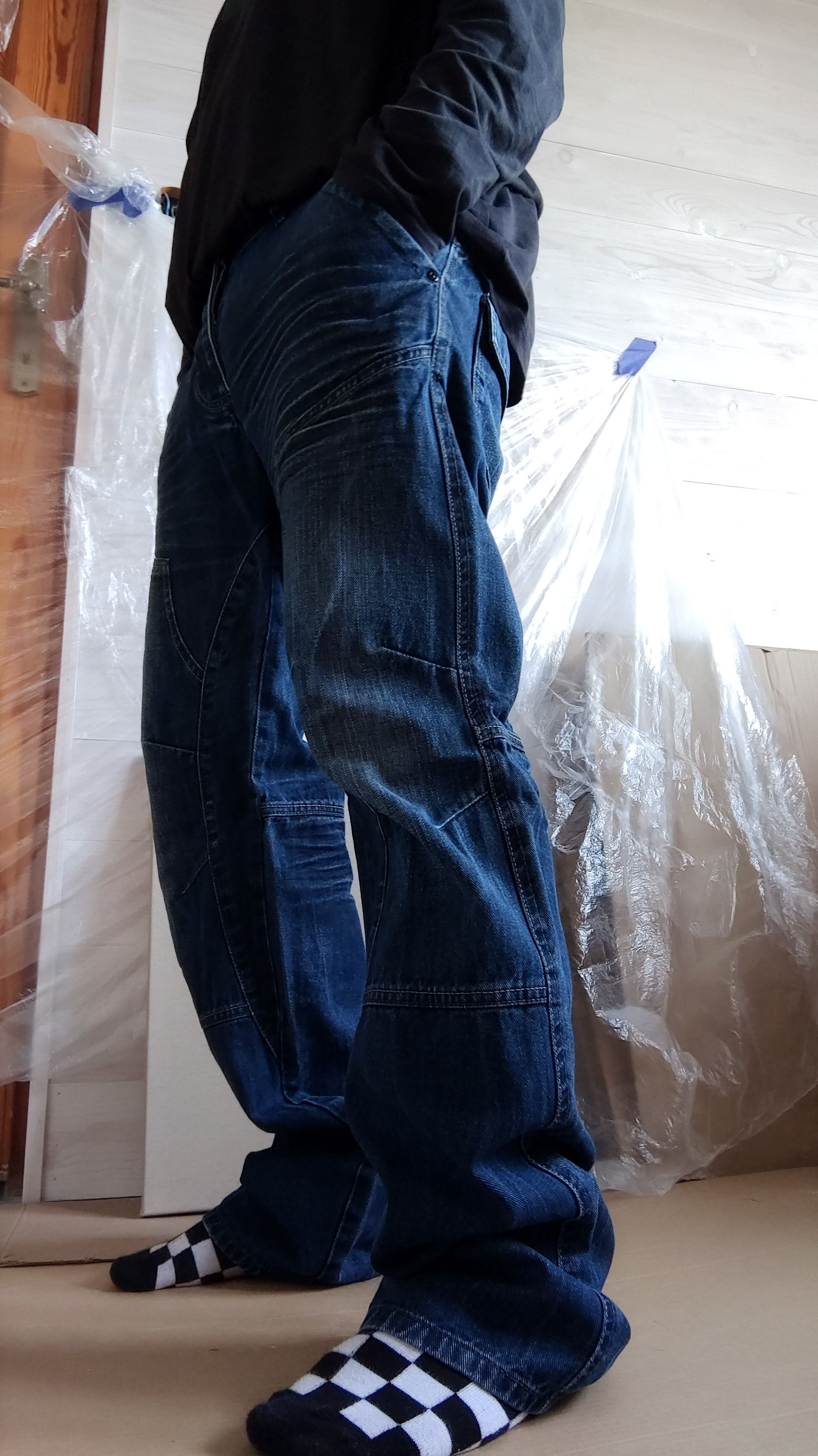 Vintage Skinny Baggy Stacked Pants Flared Alt Neo Denim Goth 33 Size US 33 - 5 Thumbnail