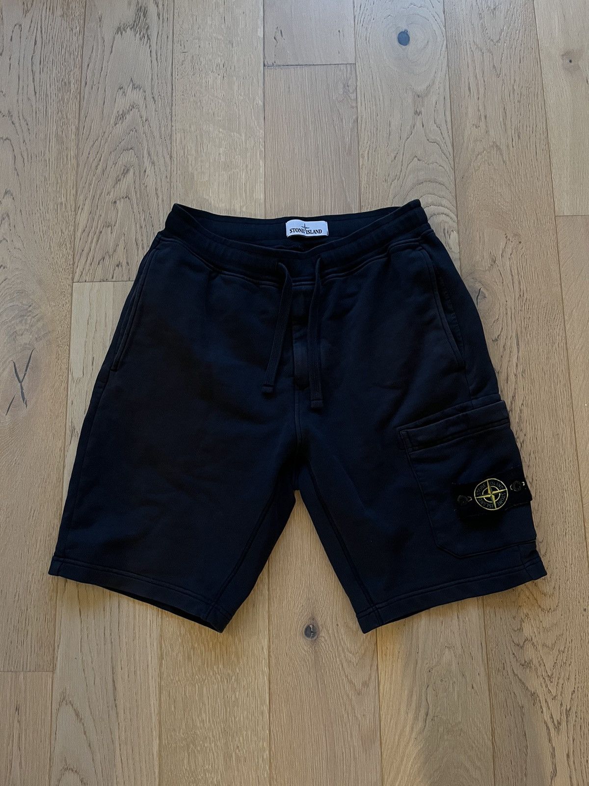 image of Stone Island Sweatshorts in Navy, Men's (Size 30)