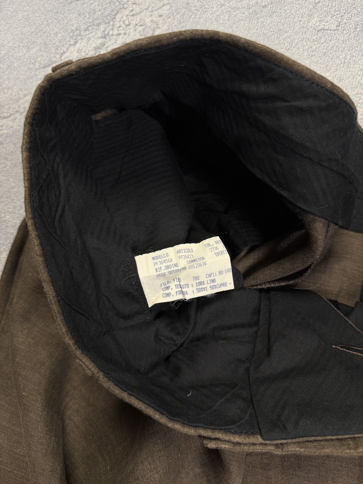 Lardini Size 54 Regular Brown Linen Double Breasted Luxury Suit Size 54R - 20 Thumbnail
