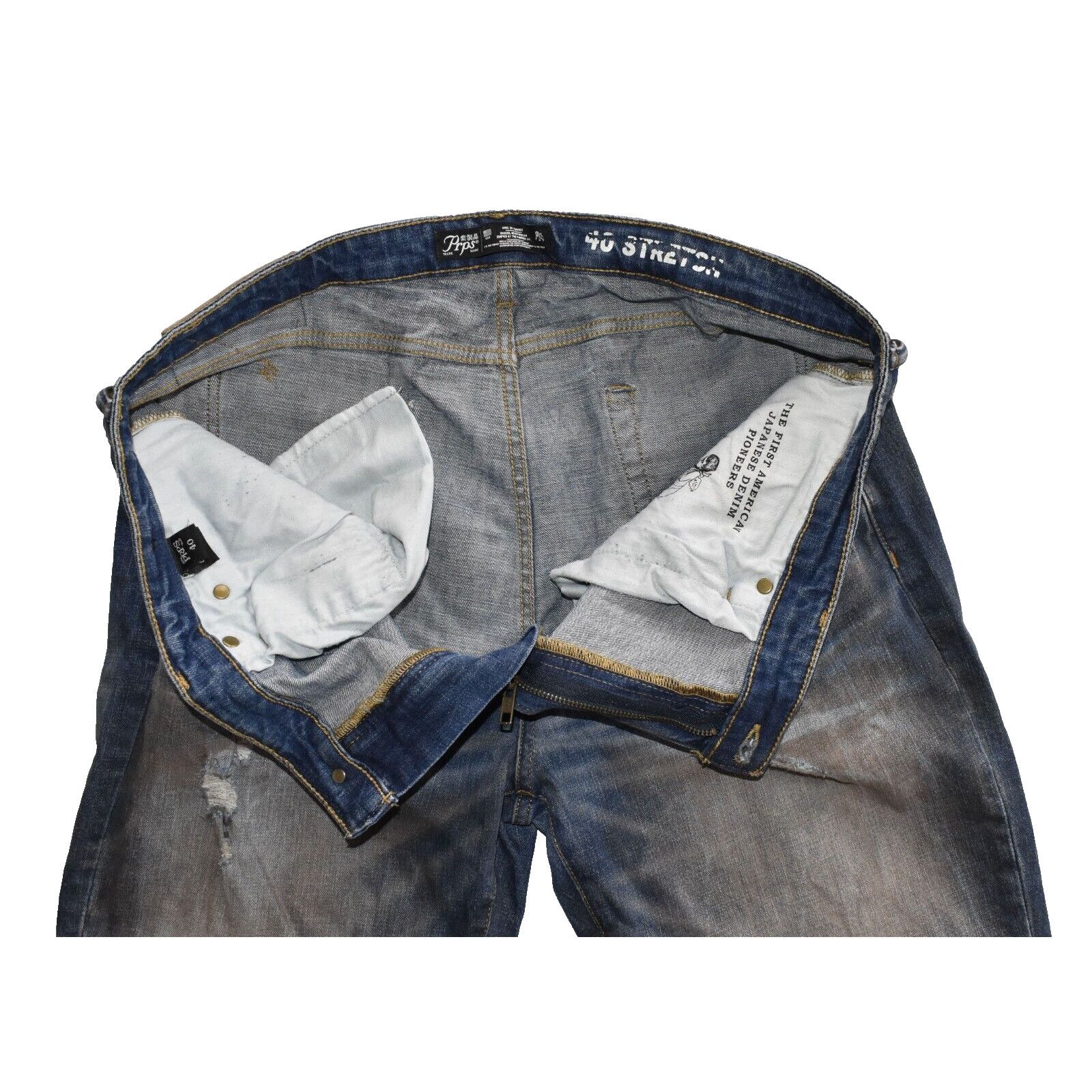 Prps PRPS Bruised Never Broken Windsor Tapered Skinny Jeans Sz 40 Size US 40 / EU 56 - 6 Thumbnail