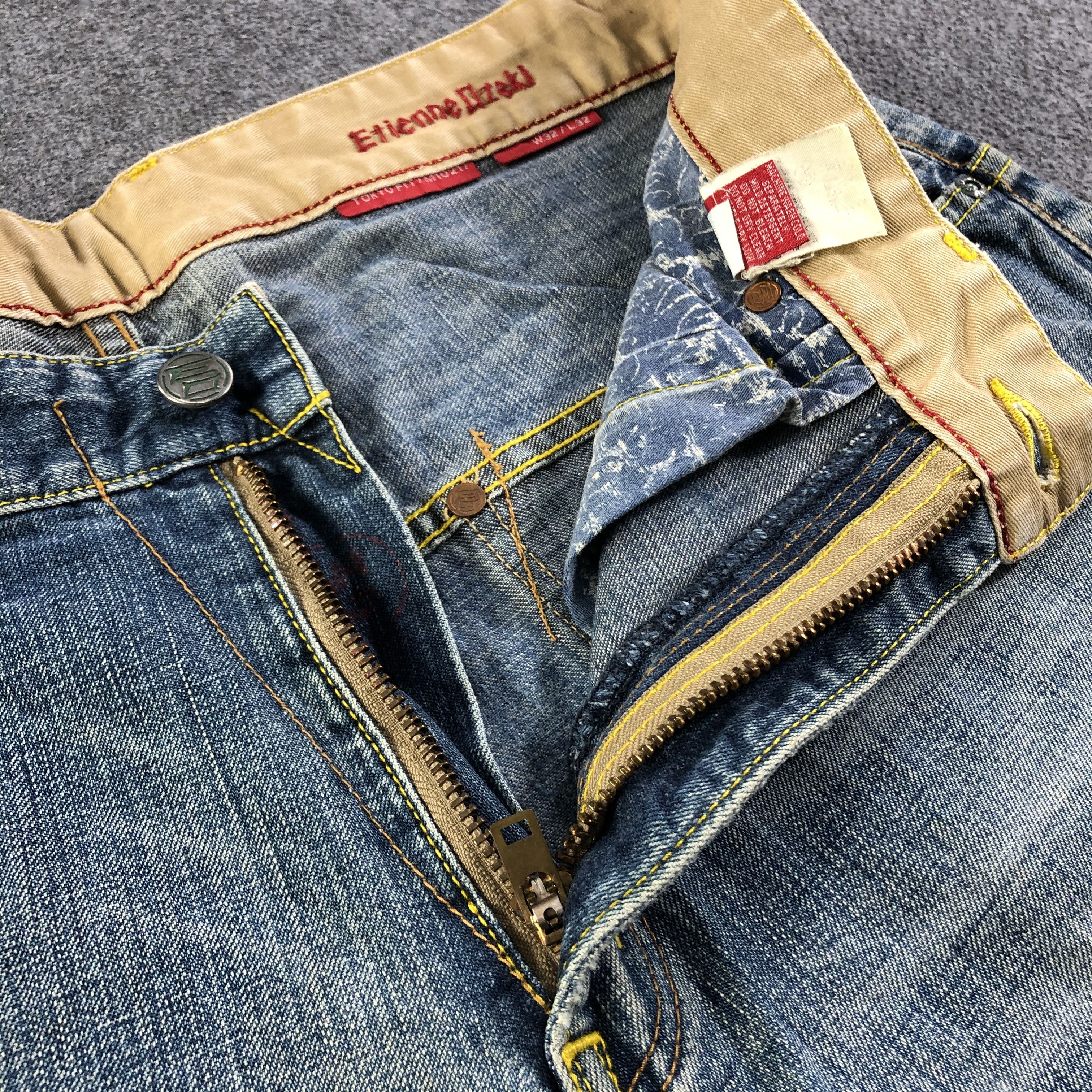 Japanese Brand Etienne Ozeki Jeans Faded Blue Denim -J2733 Size US 35 - 10 Thumbnail