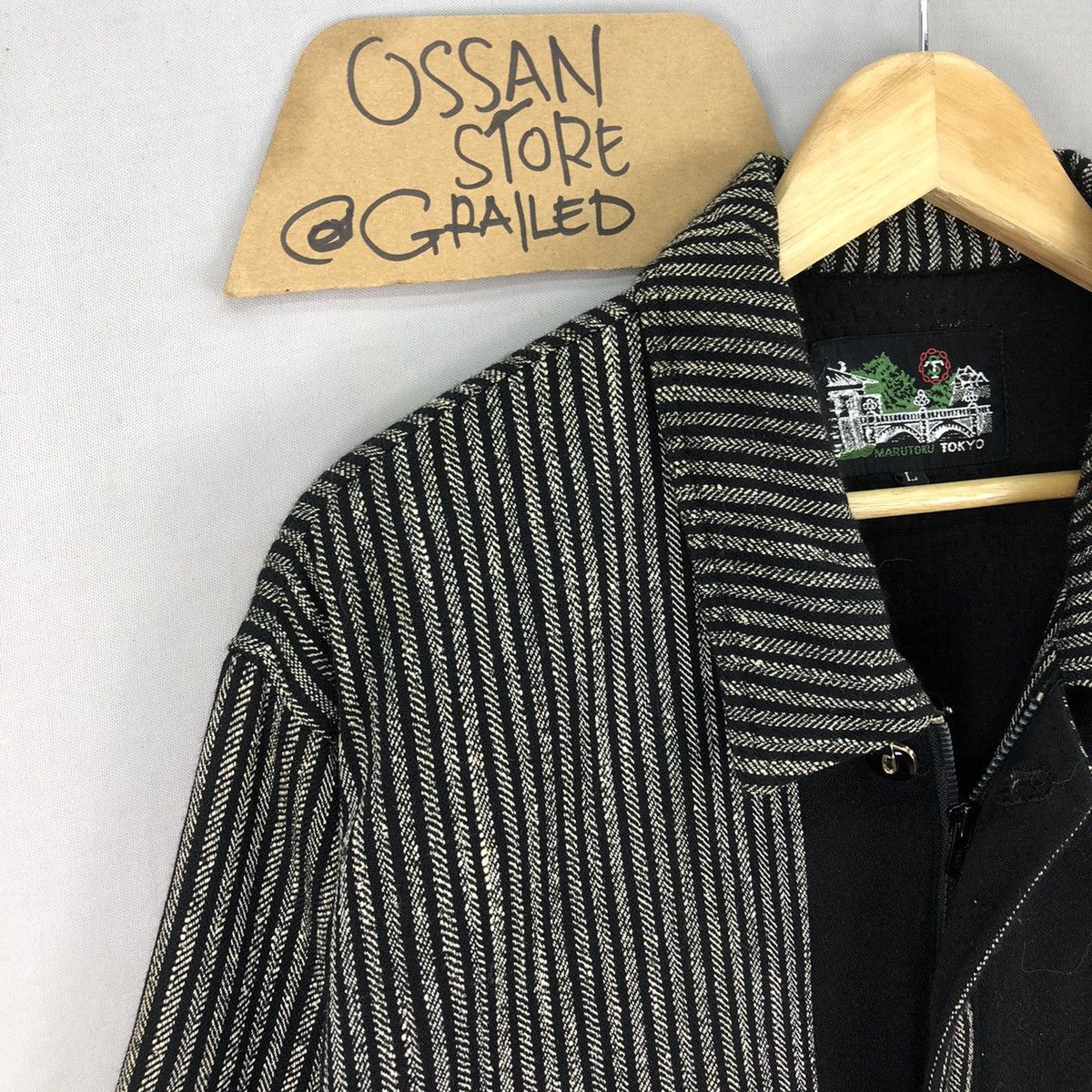 Japanese Brand Vintage 90’s Japanese Brand Stripes Zipper Jacket Size US L / EU 52-54 / 3 - 2 Thumbnail