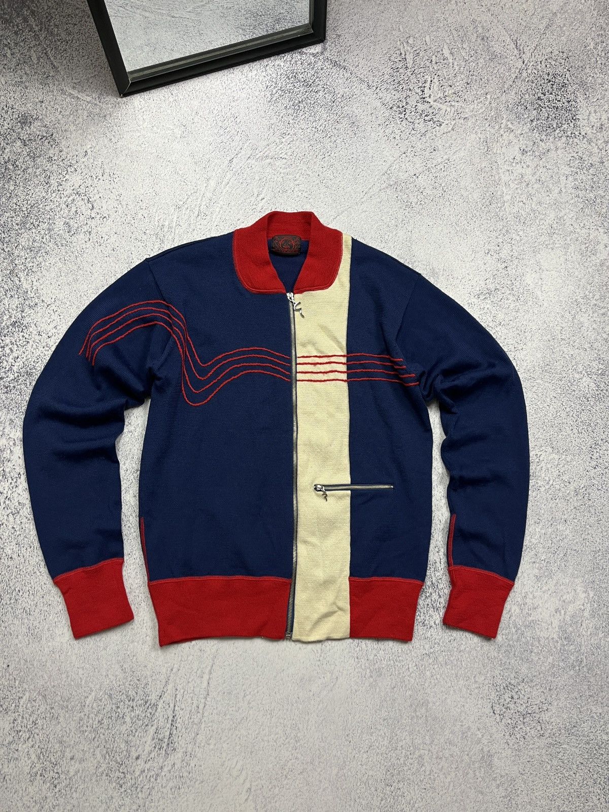 Evisu Vintage Evisu Big Logo Wool Knitted Zip Sweater Jacket Rare Size US S / EU 44-46 / 1 - 1 Thumbnail