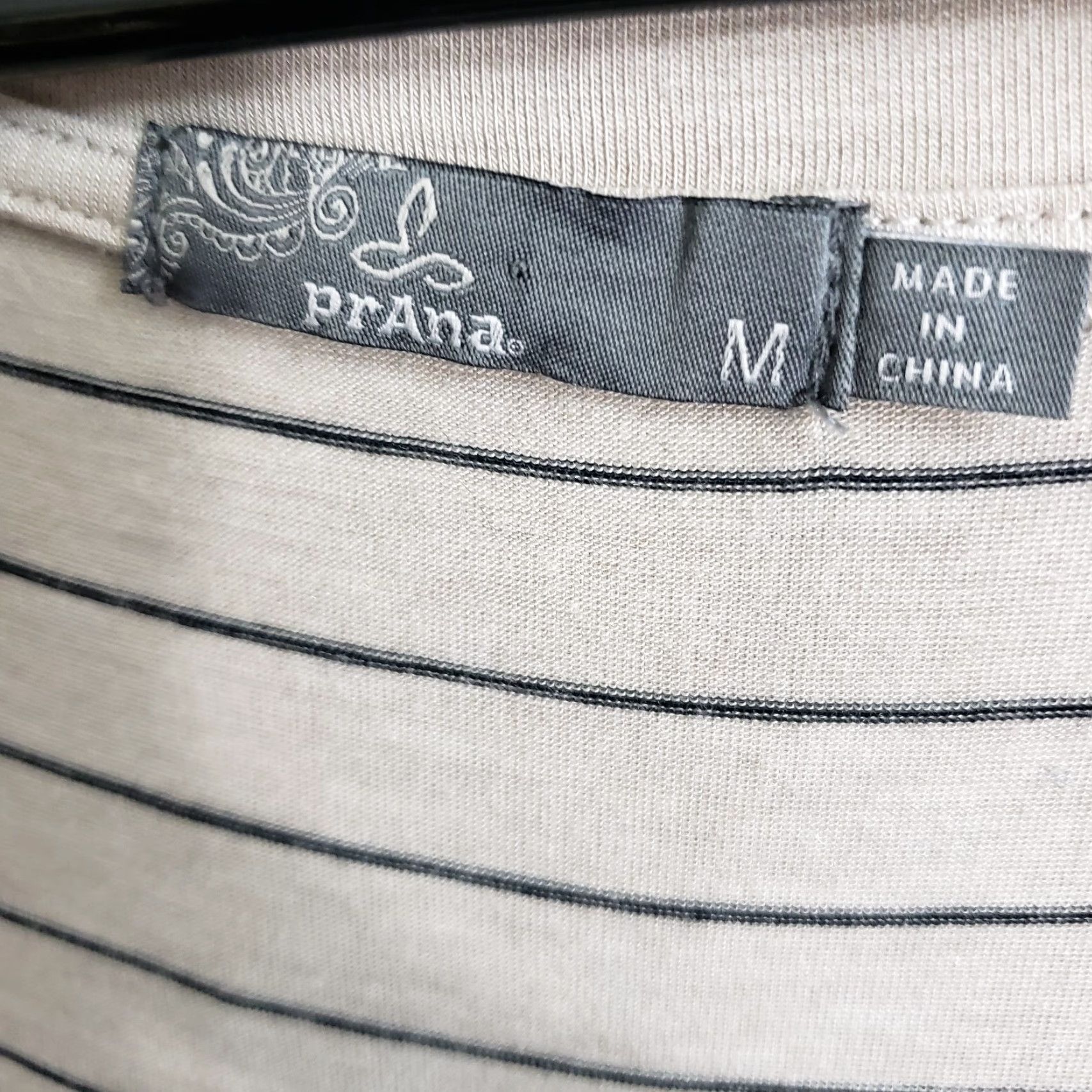 Prana prAna Womens Foundation Dress Dress Short Sleeve V-Neck Ruched M Multicolor Striped Knee Length Casual Jersey? Size 32" / US 10 / IT 46 - 6 Thumbnail