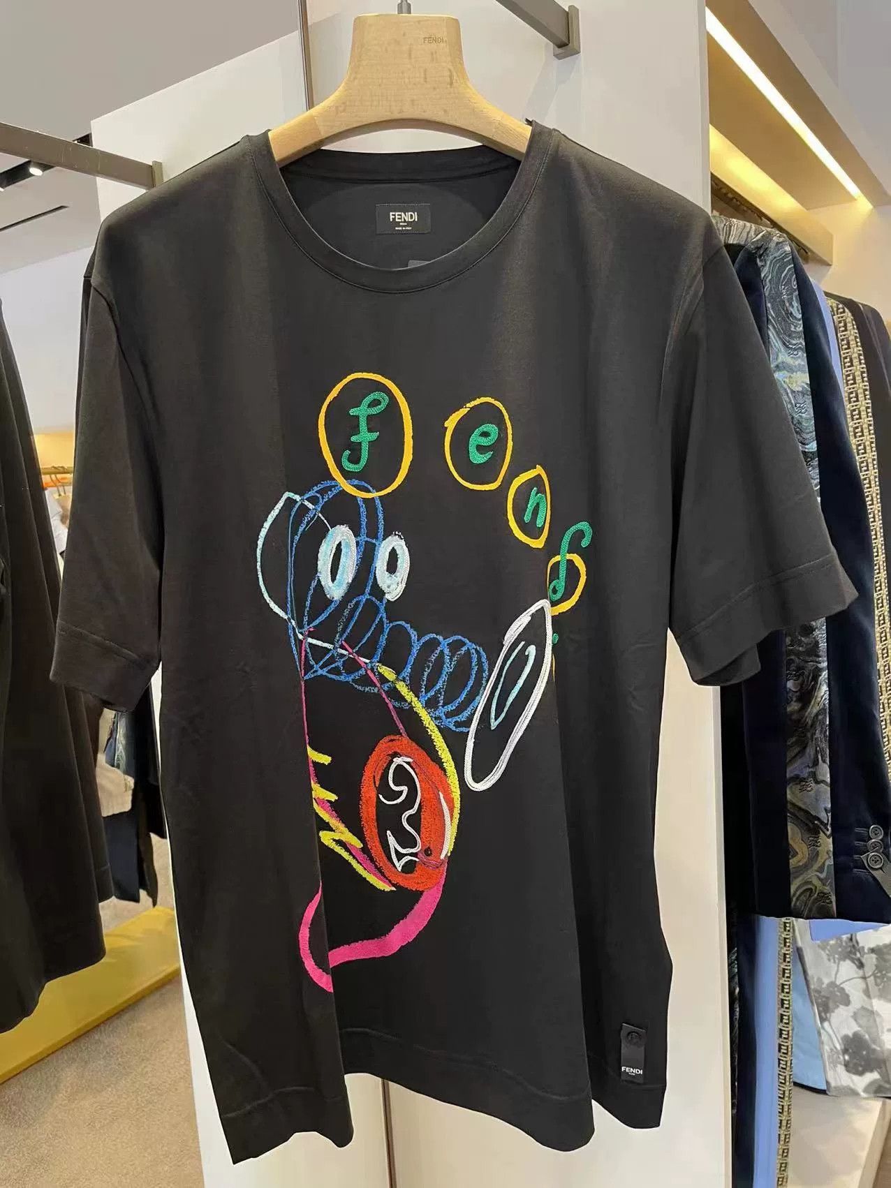 Moncler fendi graphic oversized t-shirt in black Size US XL / EU 56 / 4 - 1 Thumbnail