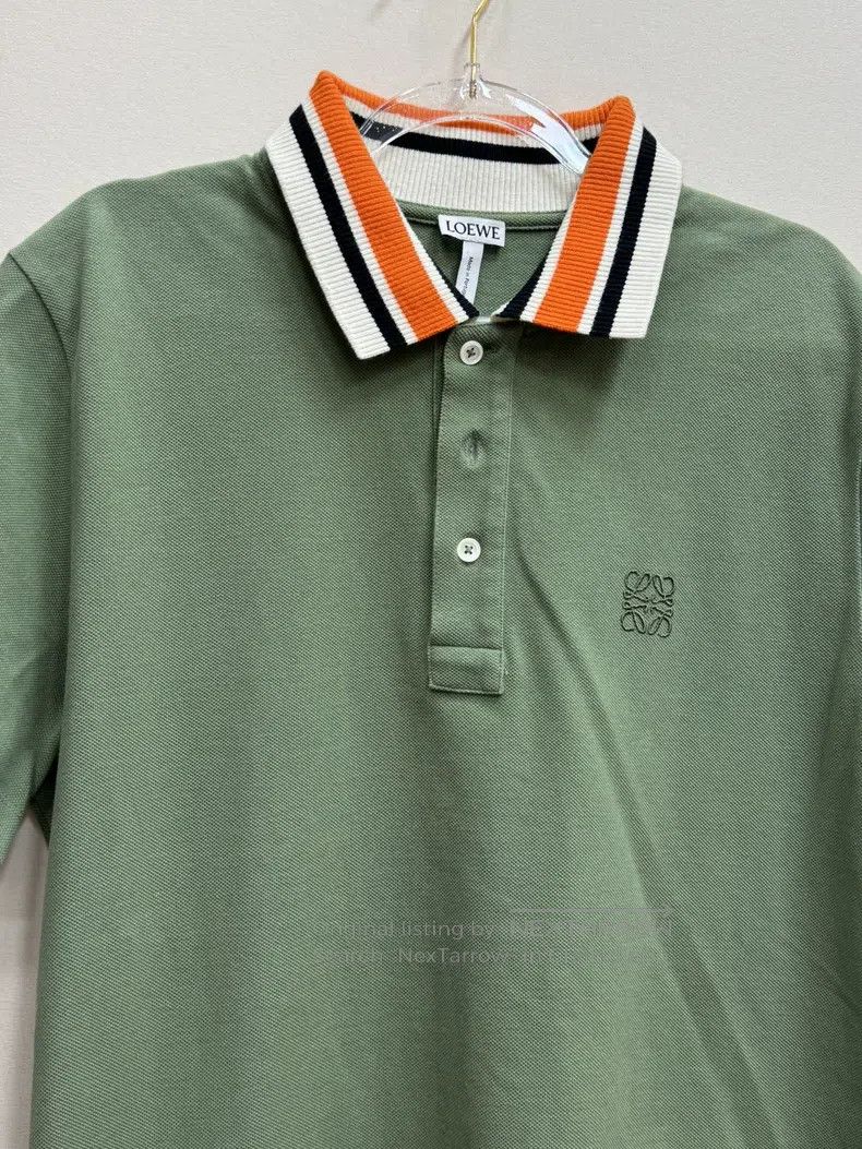 LOEWE Green short-sleeve polo shirt, size L, classic small