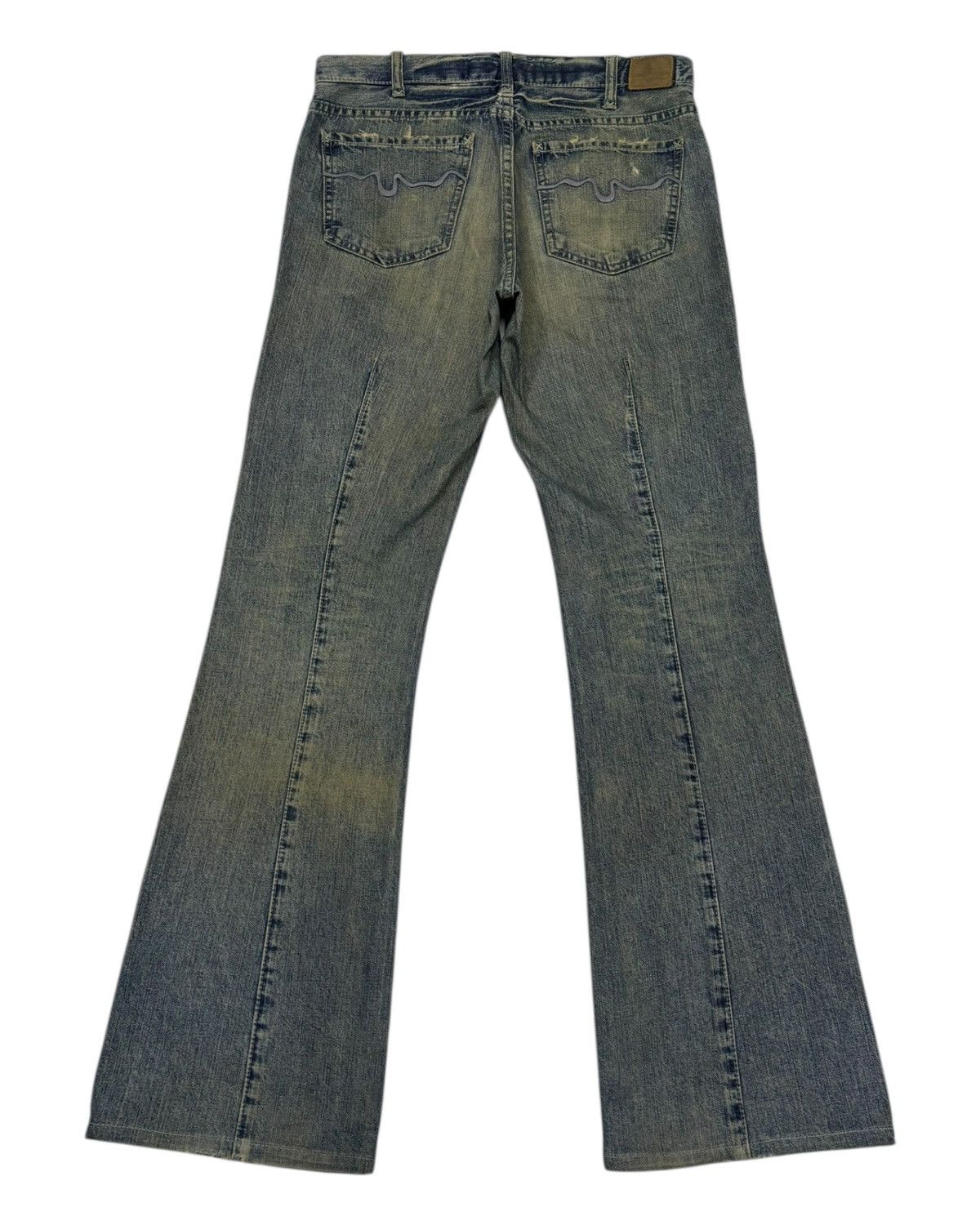 14th Addiction × If Six Was Nine × Kapital FLARE RUSTY LONDON DENIM MUD WASH FLARED JEANS Size US 31 - 2 Thumbnail