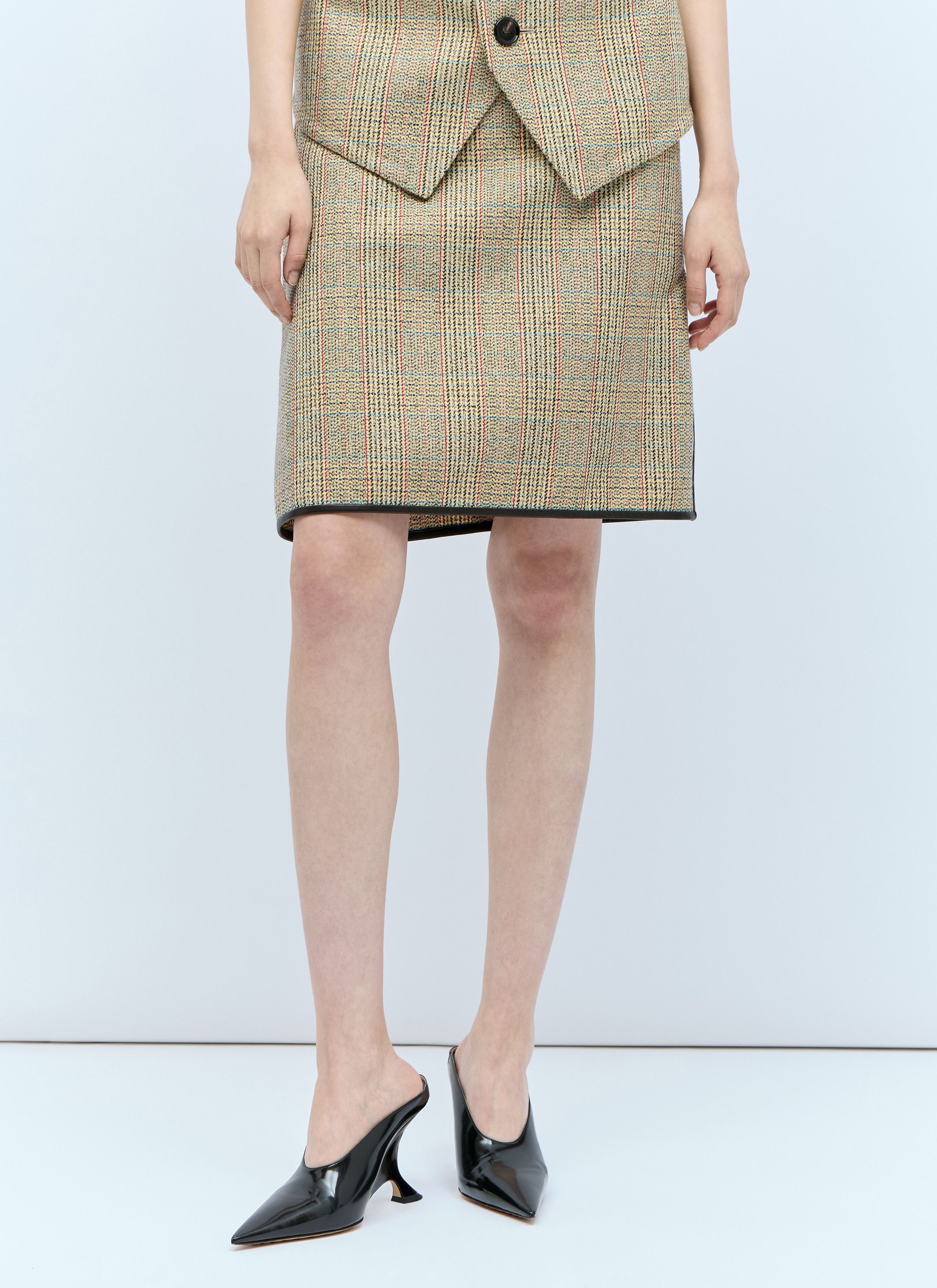 Bottega Veneta Prince Of Wales Midi Skirt Size 27" / US 4 / IT 40 - 1 Thumbnail
