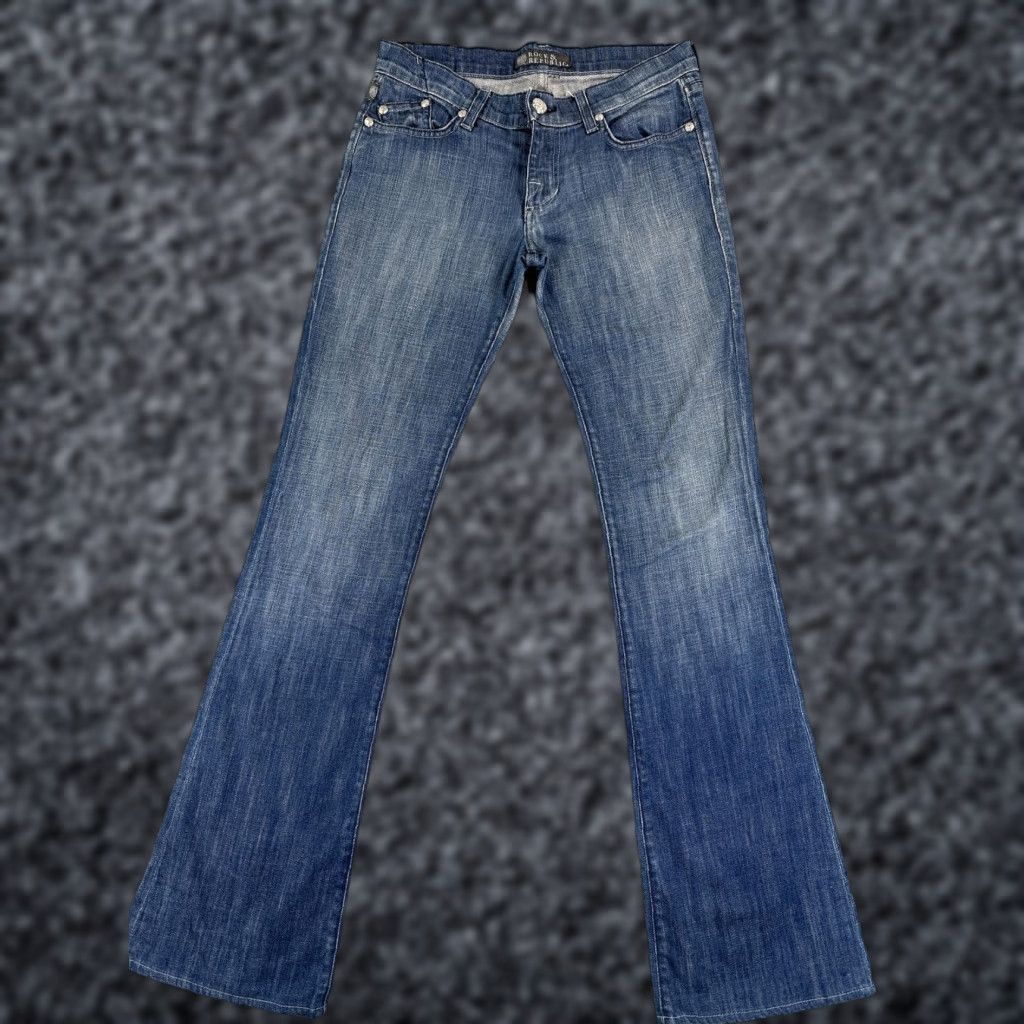 Vintage Rock & Republic Jeans Womens 27 Blue Bootcut Rhinestone Denim Medium Wash Size 27" / US 4 / IT 40 - 1 Thumbnail