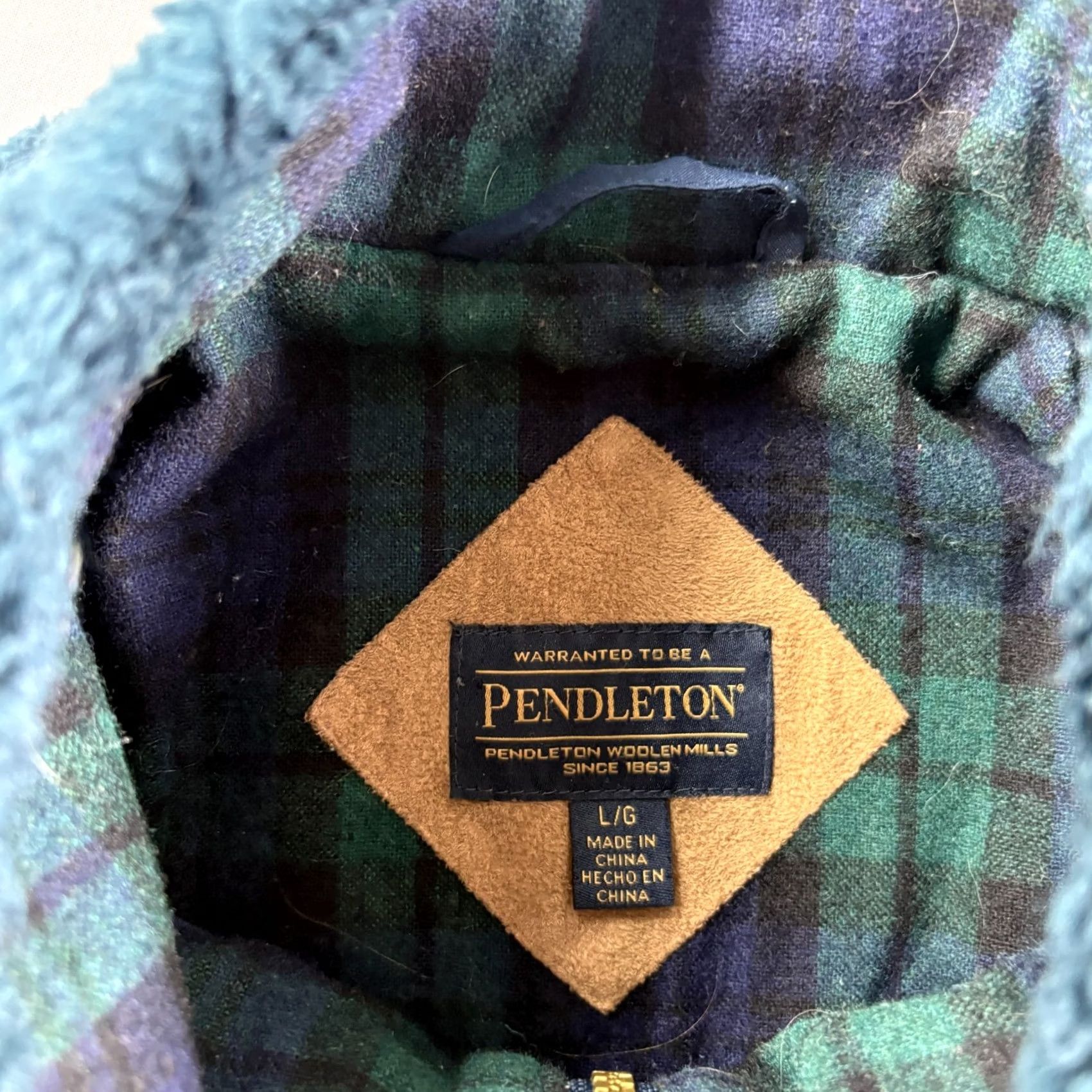 Pendleton Pendleton Jacket Womens Large Blue Green Sherpa Full Zip Fleece Coat Casual"} Size L / US 10 / IT 46 - 7 Thumbnail