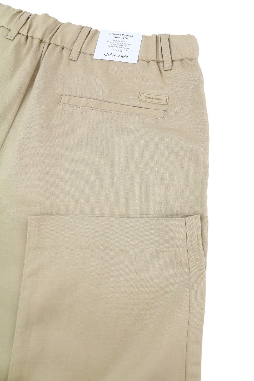 Calvin Klein DYED TENCEL TAPERED W34/L32 Brown Linen Trousers 85288 Size US 34 / EU 50 - 5 Thumbnail