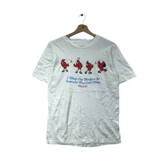 Vintage Vtg 90’ WAIKIKI BIRDIE GOLF Cartoon Sawada Shop Tee Shirt Size US S / EU 44-46 / 1 - 1 Thumbnail