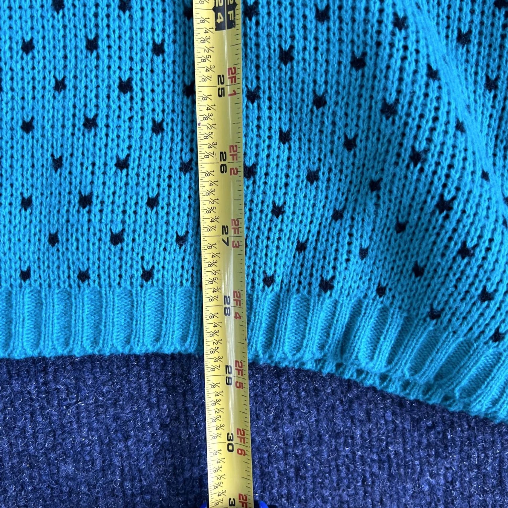 Vintage VINTAGE Venezia Sweater Womens One Size Blue Mock Neck Henley Chunky 3/4 Sleeve Size ONE SIZE - 4 Thumbnail