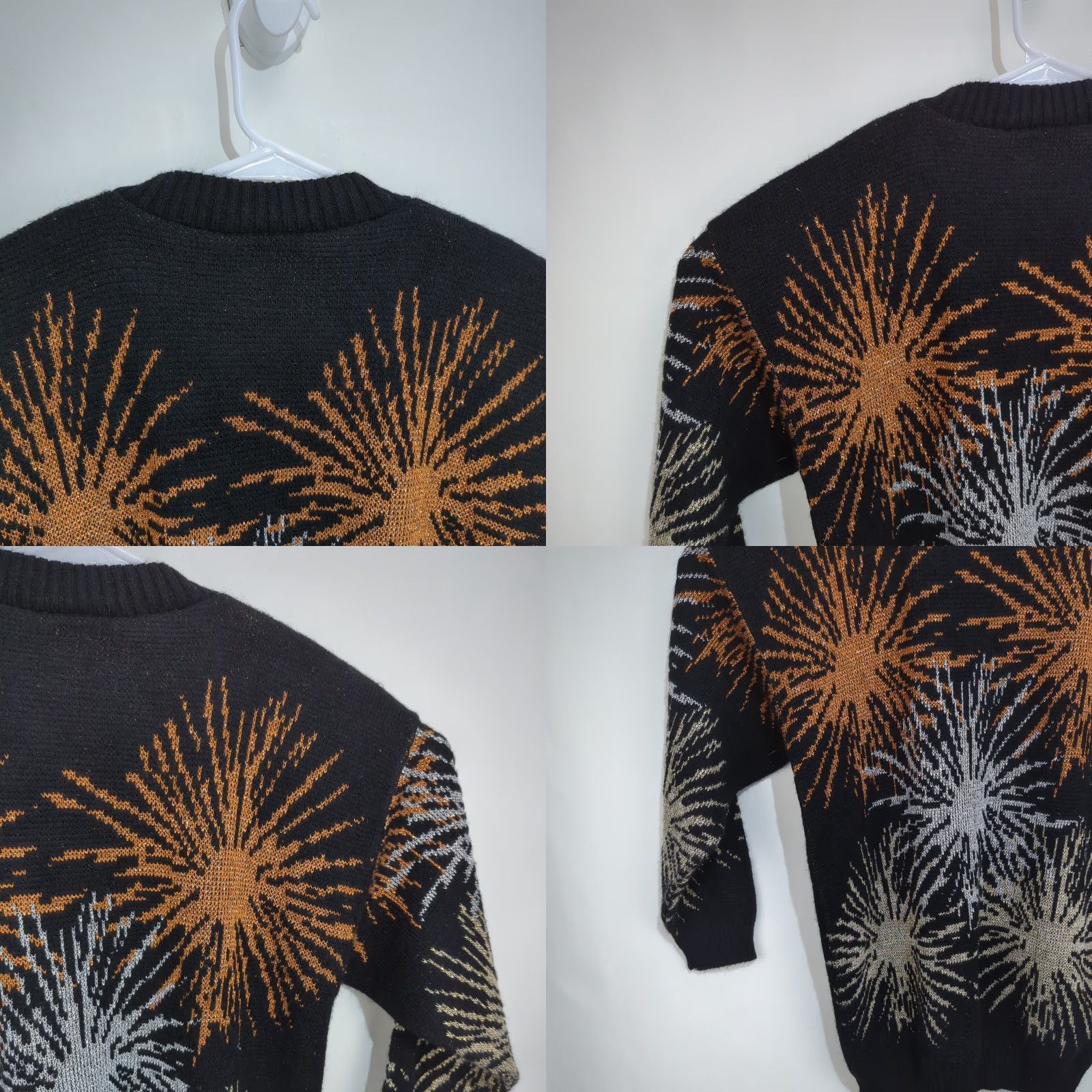 Vintage VINTAGE Dana Scott Gold Glitter Firework Mock Neck Sweater Medium Abstract Size M / US 6-8 / IT 42-44 - 9 Thumbnail
