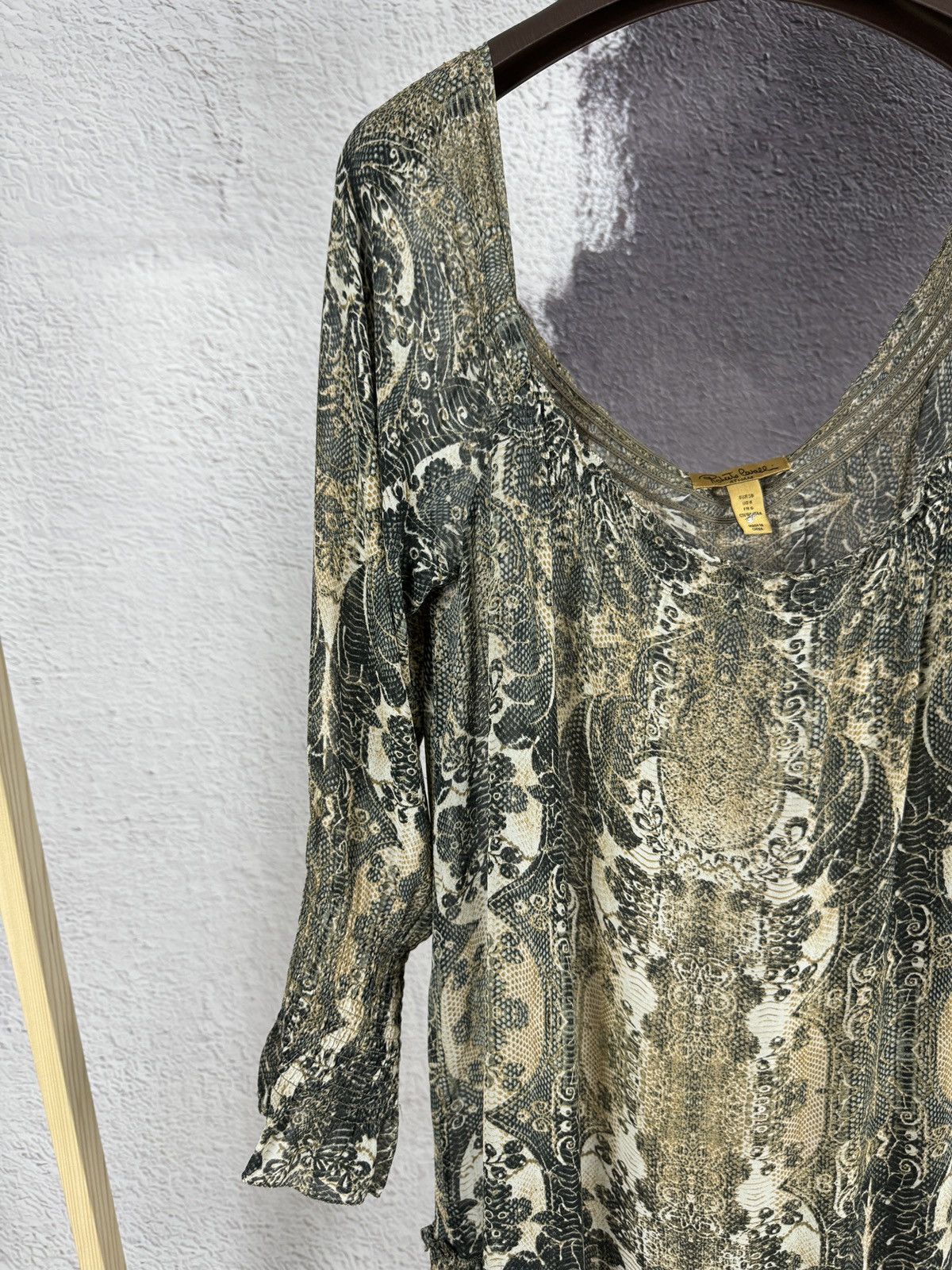 H&M Roberto Cavalli at H&M Shoulderless Dress Silk Ornament Size M / US 6-8 / IT 42-44 - 3 Thumbnail