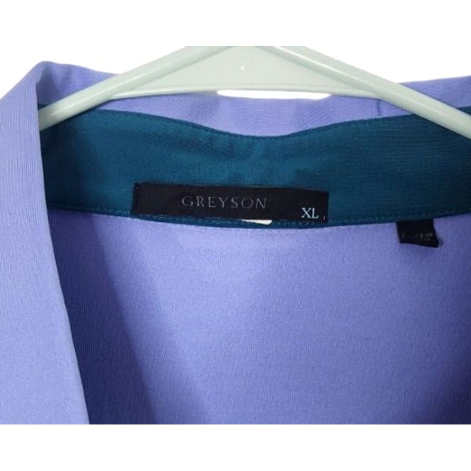Vintage Greyson Polo Shirt Golf/Polo Men XL Blue Solid Short Sleeve Stretch 90% Polyester 10% Spandex Size US XL / EU 56 / 4 - 5 Thumbnail