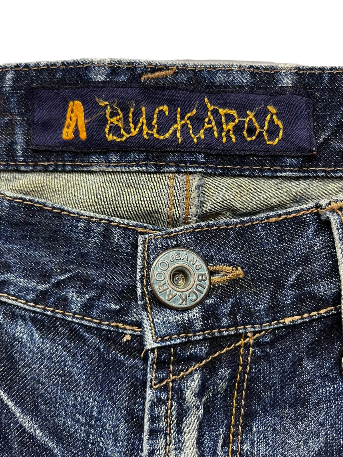 BUCKAROO 🔥Crashwash Indigo Mudmax Punk Ripped Wide Leg Flare Size US 30 / EU 46 - 13 Thumbnail