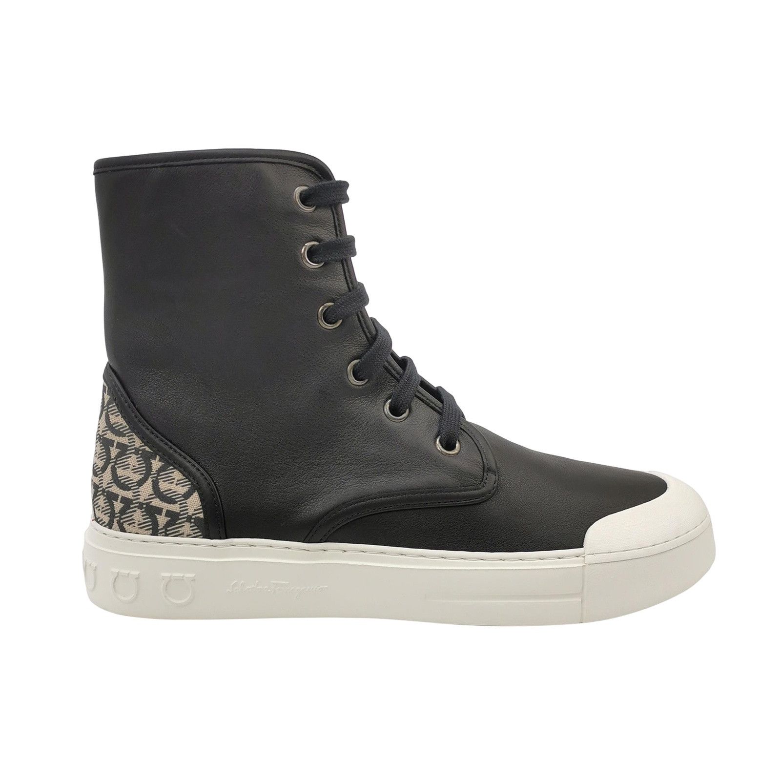 Salvatore Ferragamo Salvatore Ferragamo Gancini Leather High Top Sneakers 42 Size US 9 / EU 42 - 1 Thumbnail